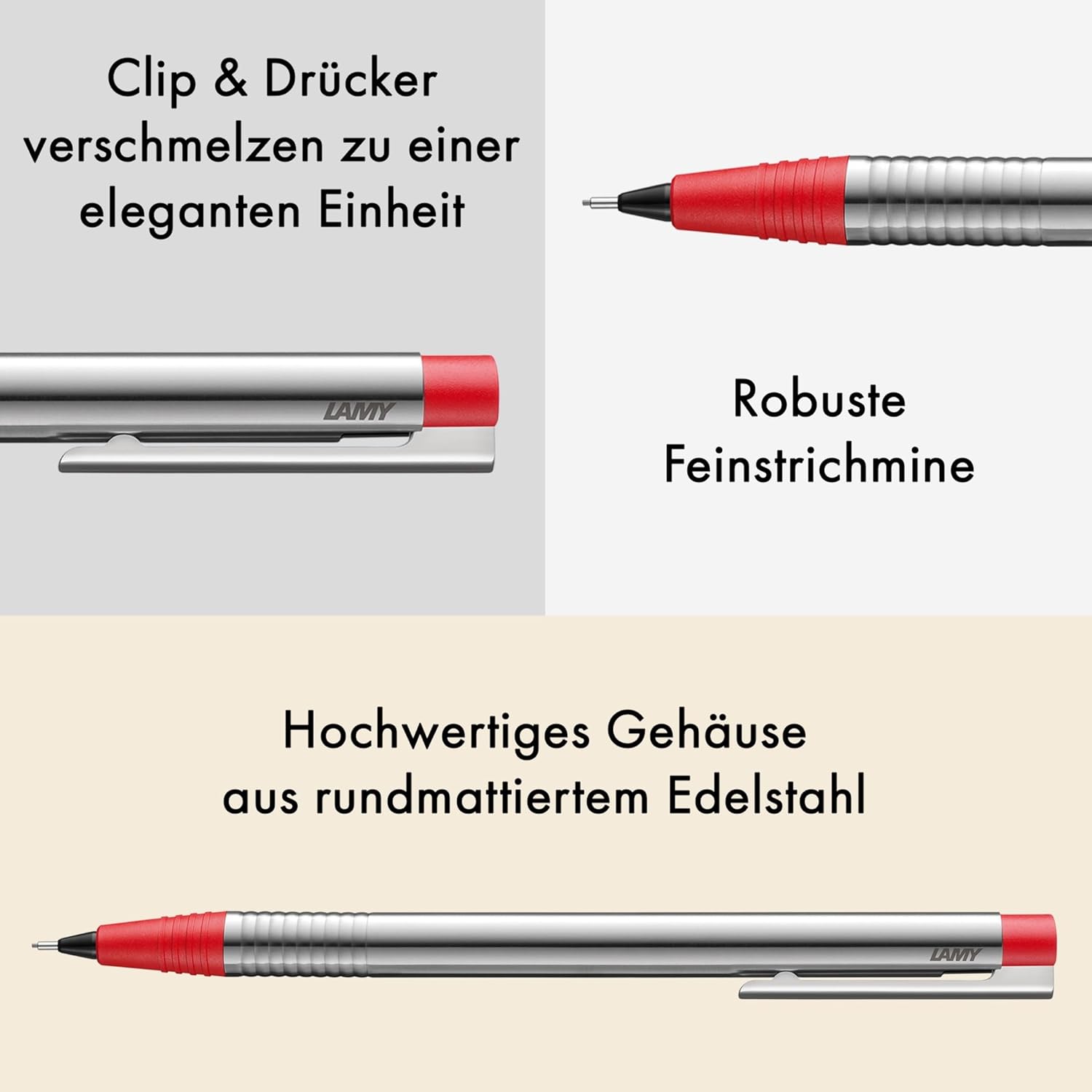 LAMY Druckbleistift LOGO matt ROT Strichbreite 0,7mm Fei...