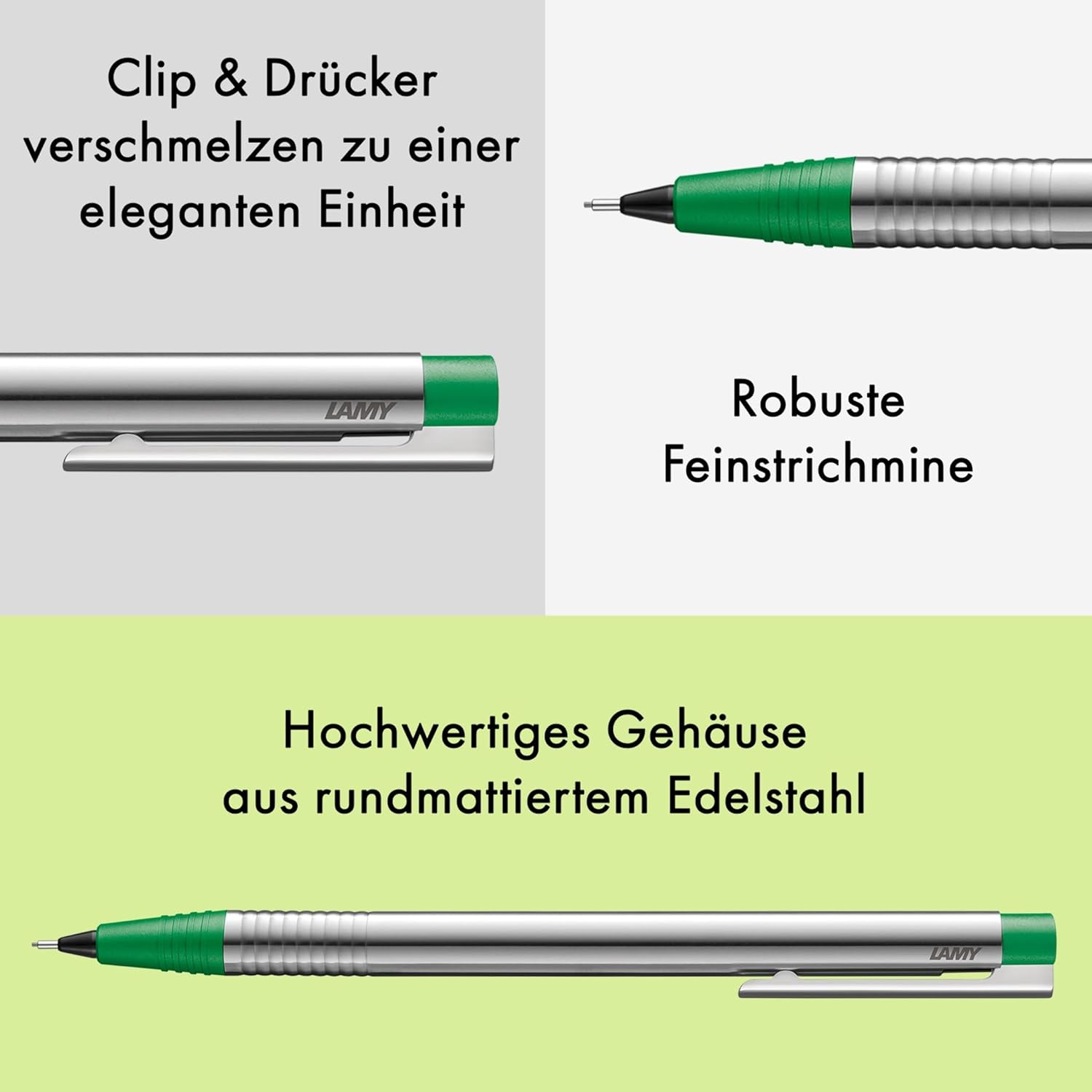 LAMY Druckbleistift LOGO matt GR�N Strichbreite 0,7mm Fe...