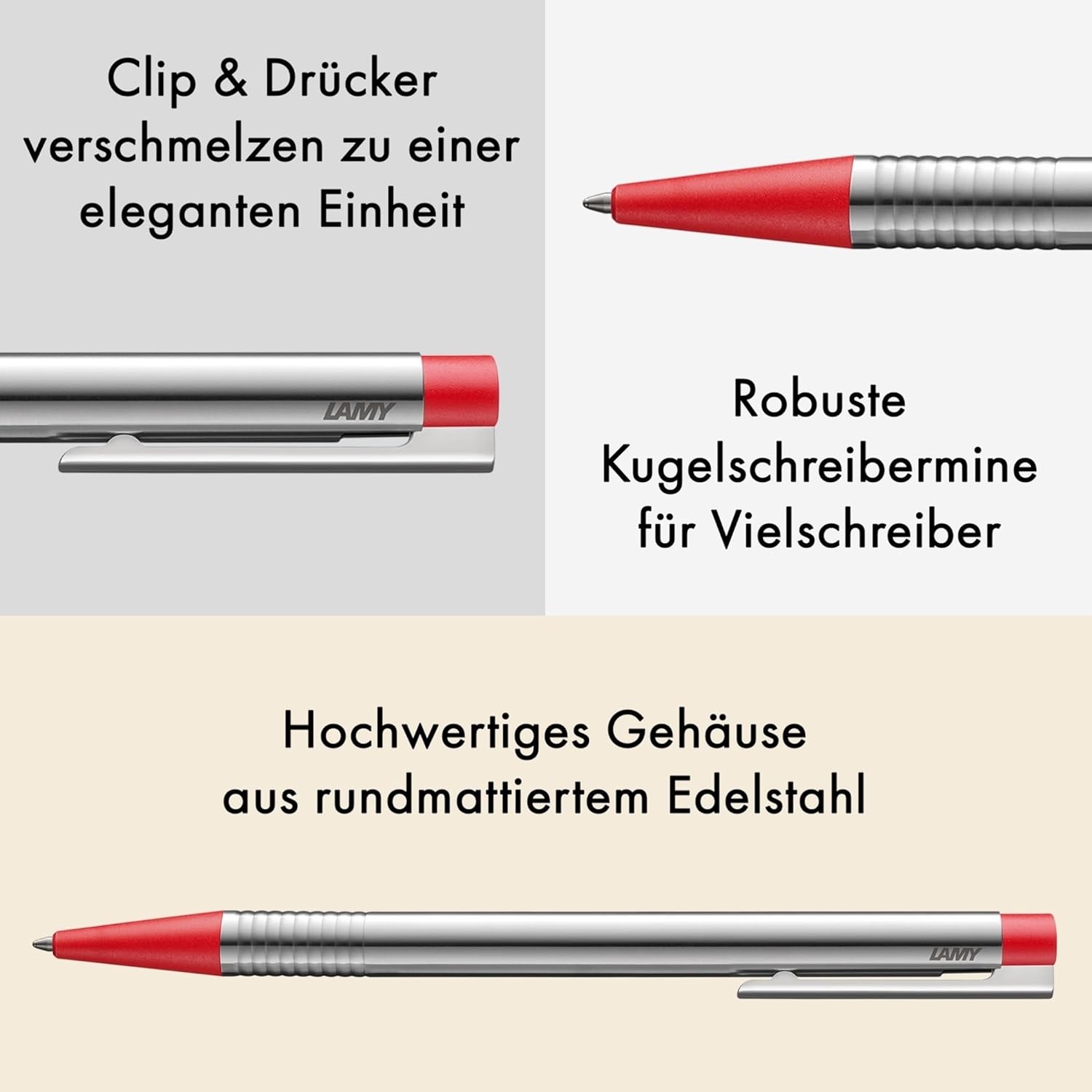 LAMY logo Kugelschreiber 205 matt rot St�rke M M16 Schre...