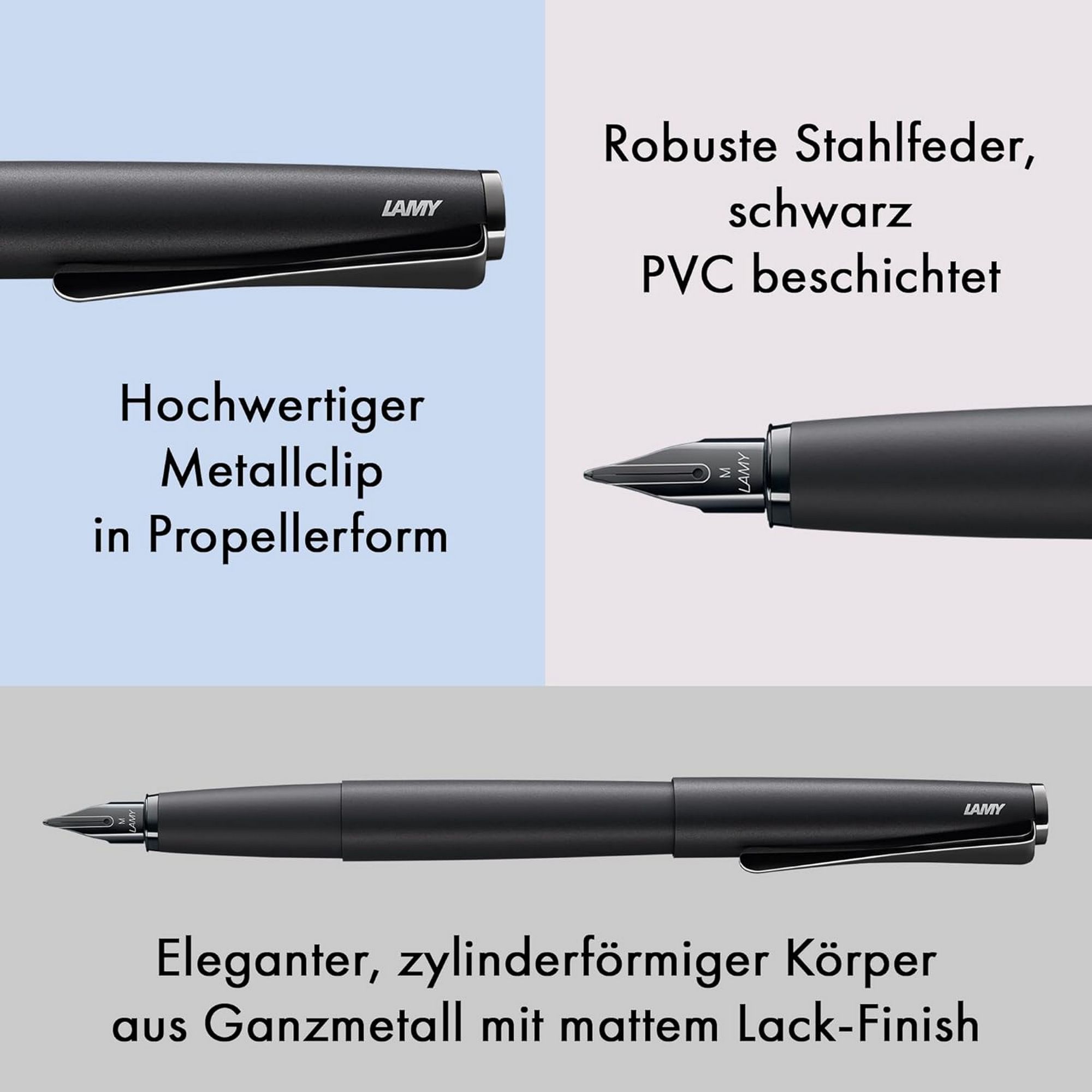 LAMY studio lx-all-black F�ller F�ller Clip Stahlfeder S...