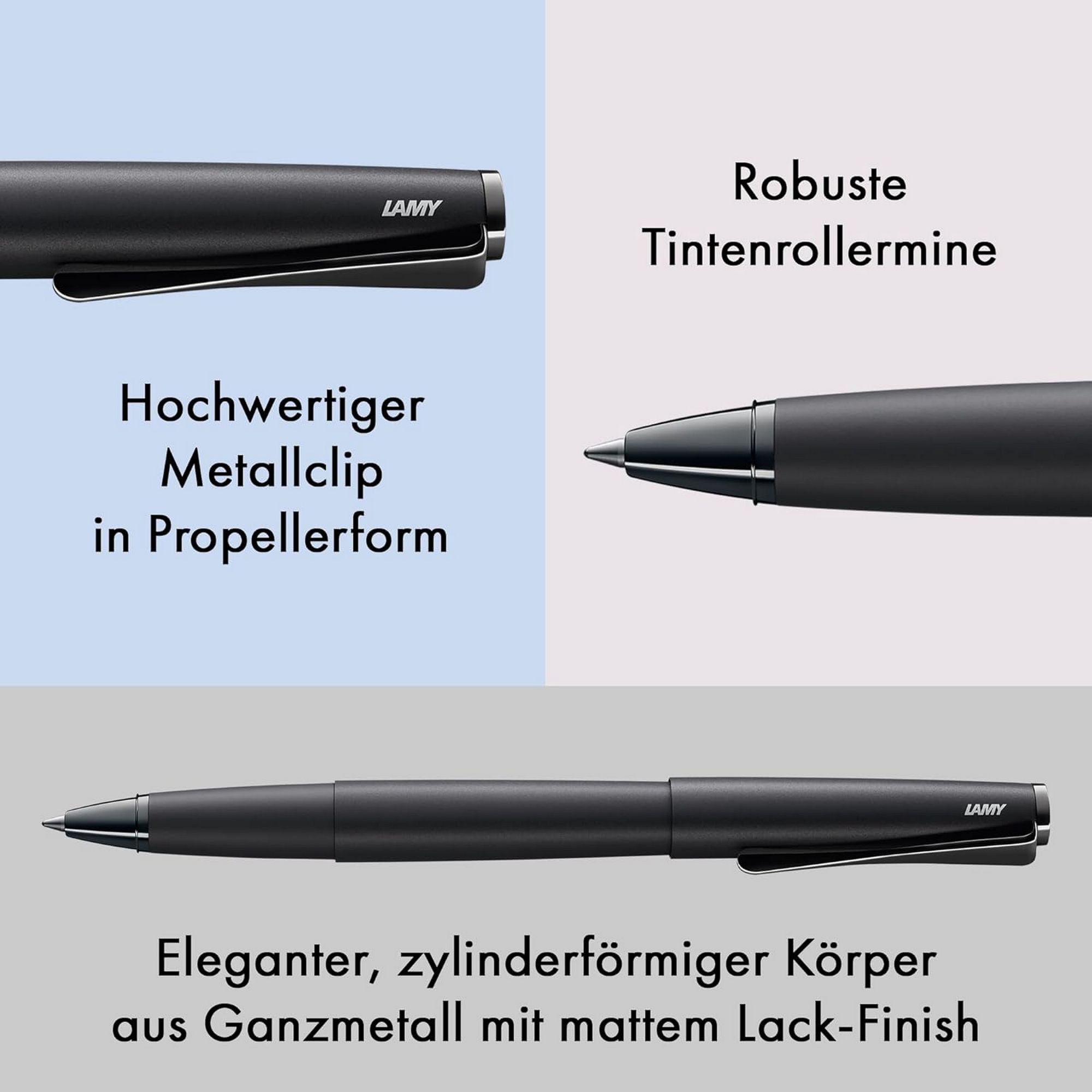 LAMY studio lx-all-black Tintenroller Metall Geh�use Cli...