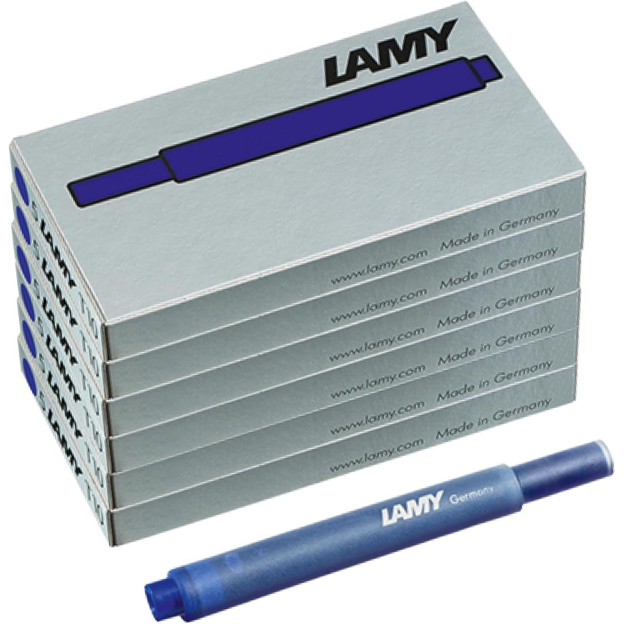 LAMY 6er Set - 30x Tintenpatronen T10 825 BLAU l�schbar