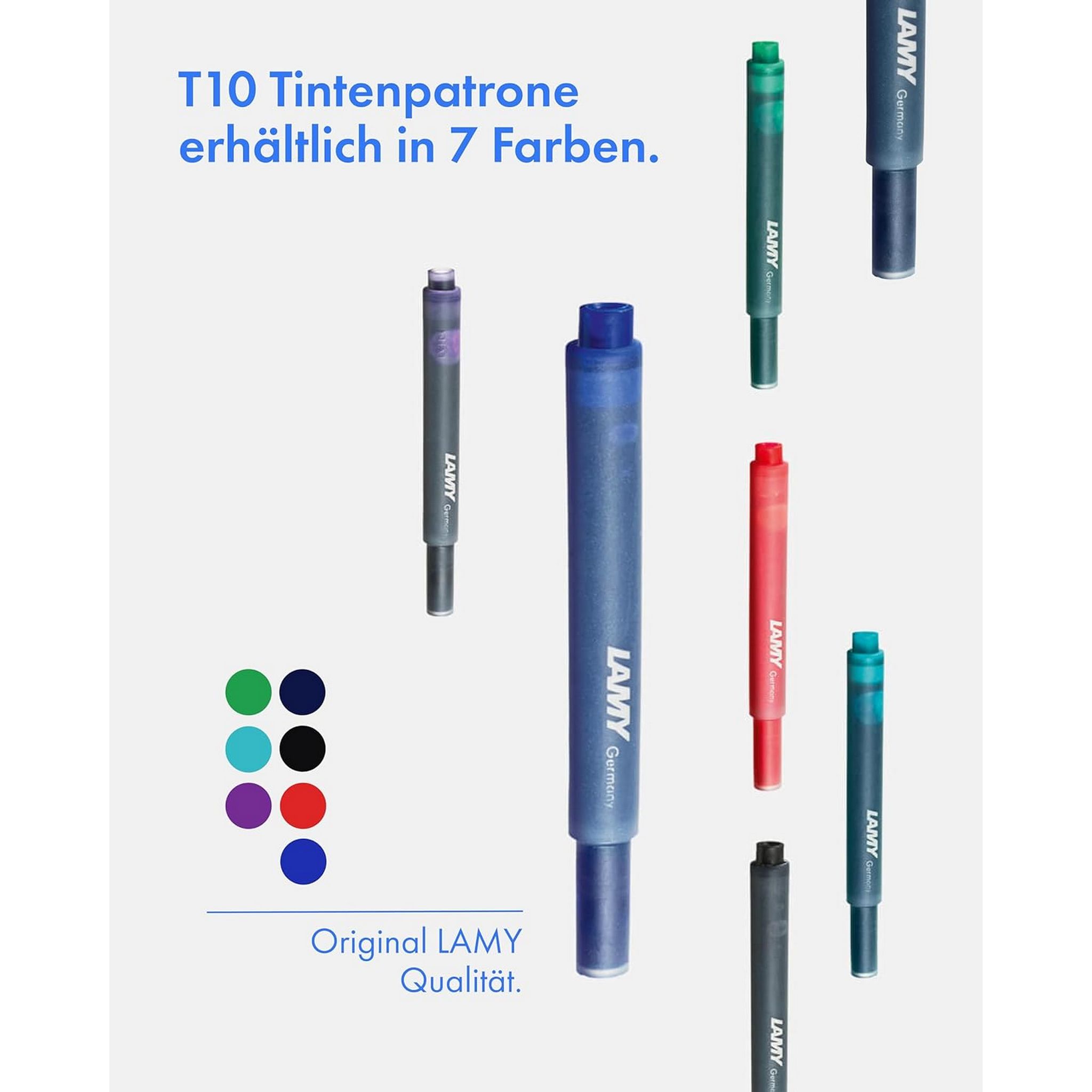 LAMY 6er Set - 30x Tintenpatronen T10 825 BLAU l�schbar