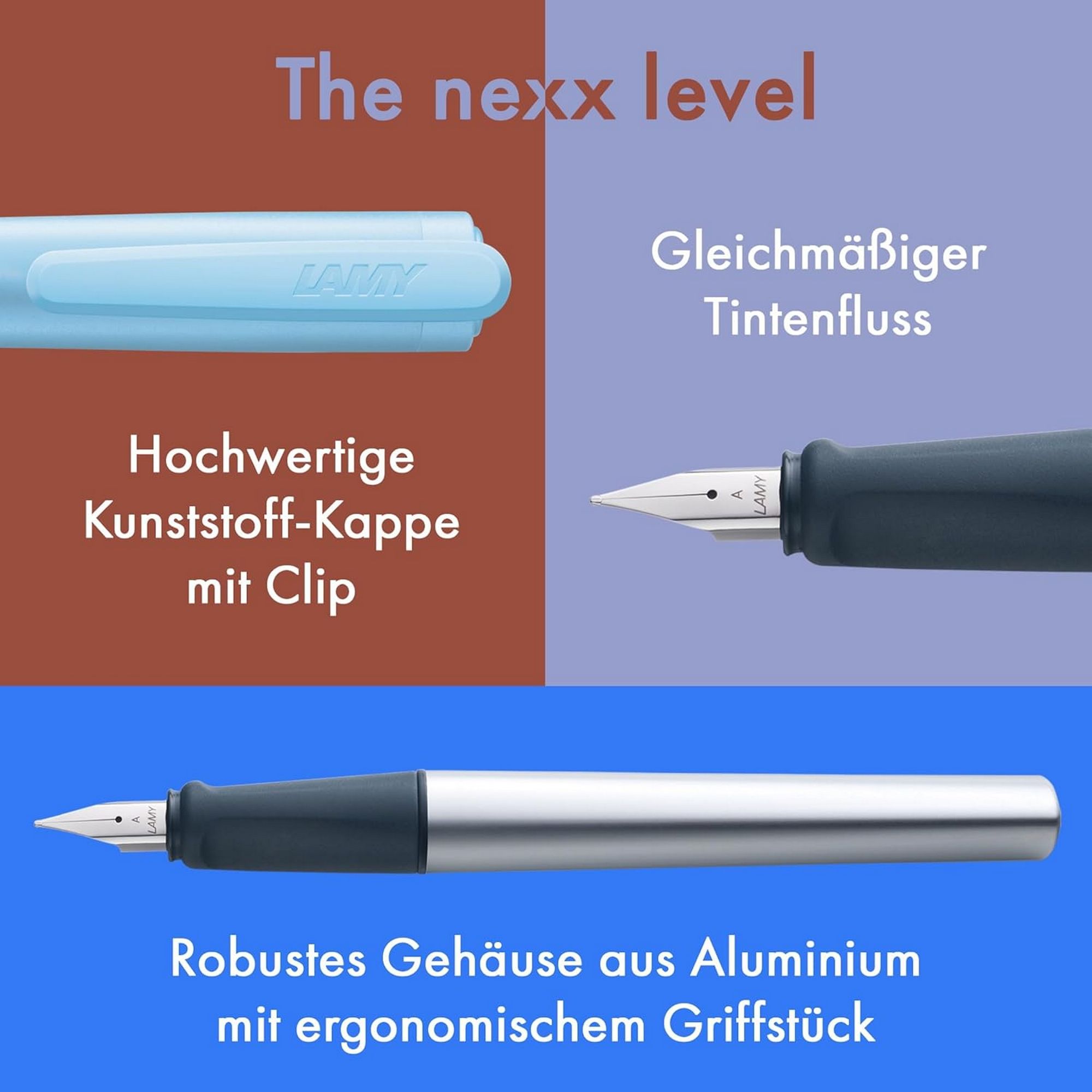 LAMY nexx azure F�ller Griff rutschfest Feder Strichbrei...