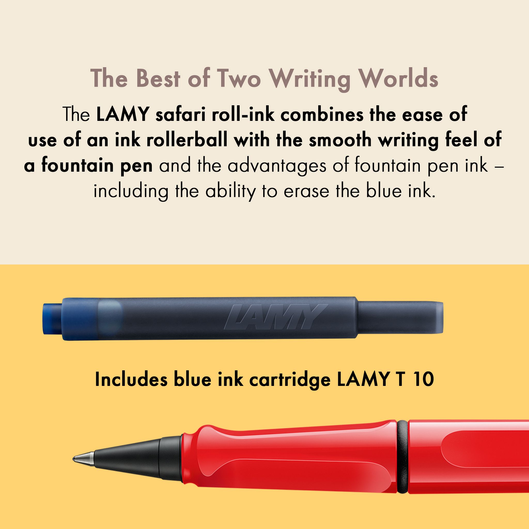 LAMY Tintenroller Safari ROT ROLL-INK F�ller ergonomisch...