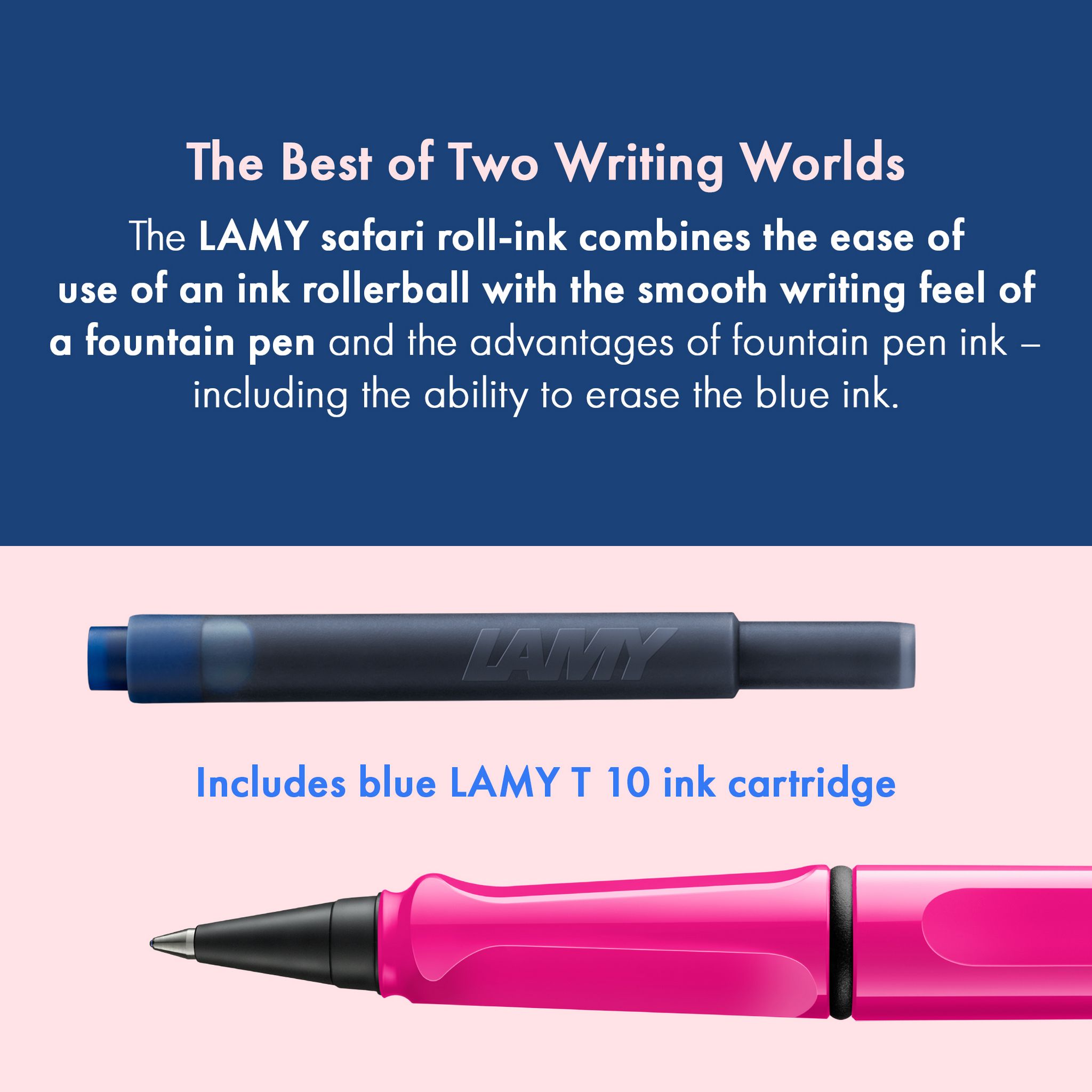 LAMY Tintenroller Safari PINK ROLL-INK F�ller ergonomisc...