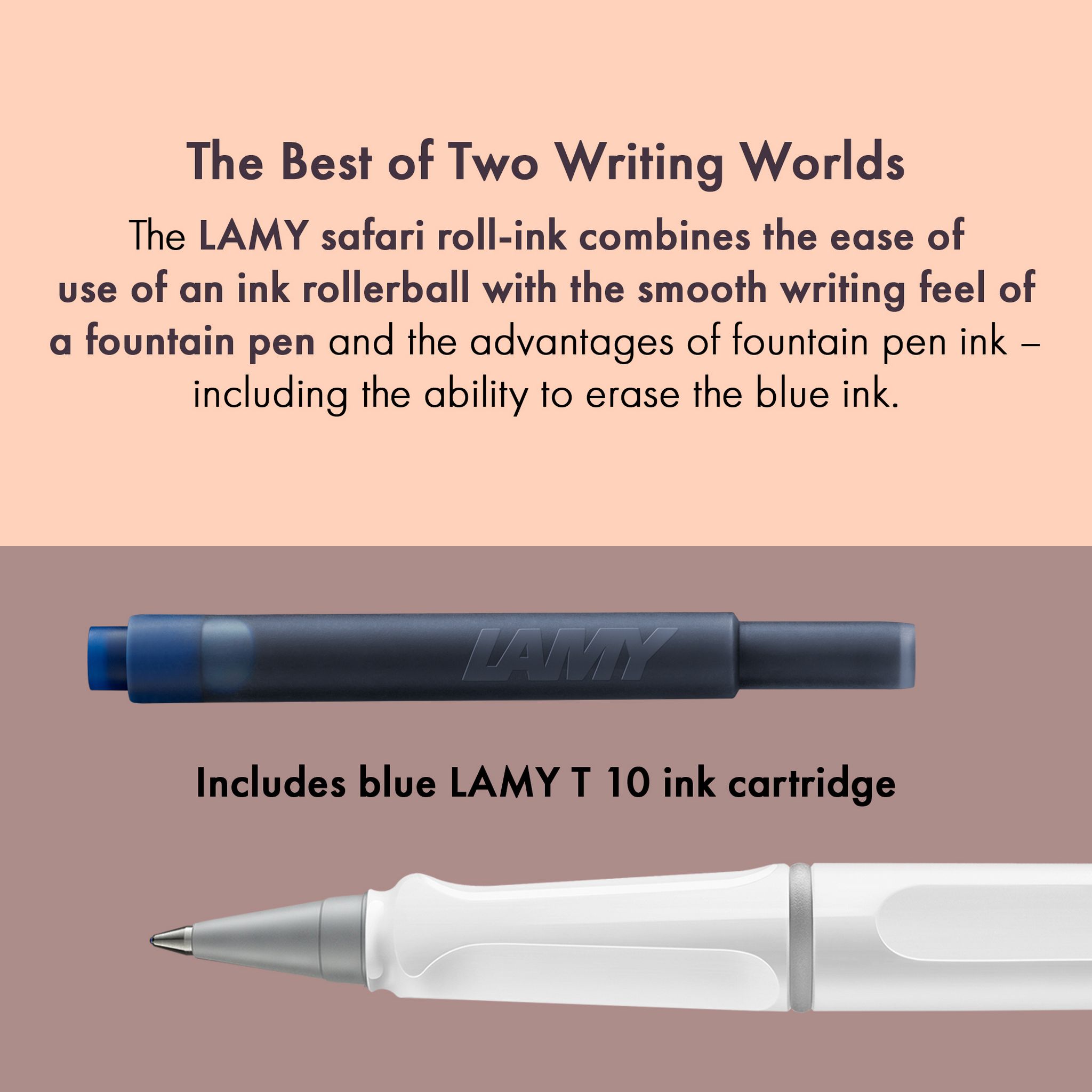 LAMY Tintenroller Safari WEISS ROLL-INK F�ller ergonomis...