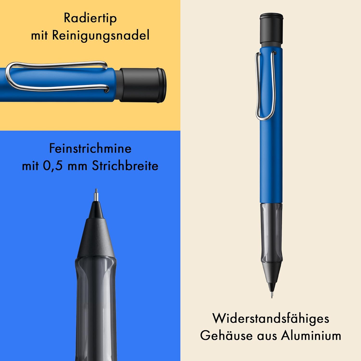LAMY Druckbleistift AL Star OCEANBLUE mit Mine 0,5mm und...
