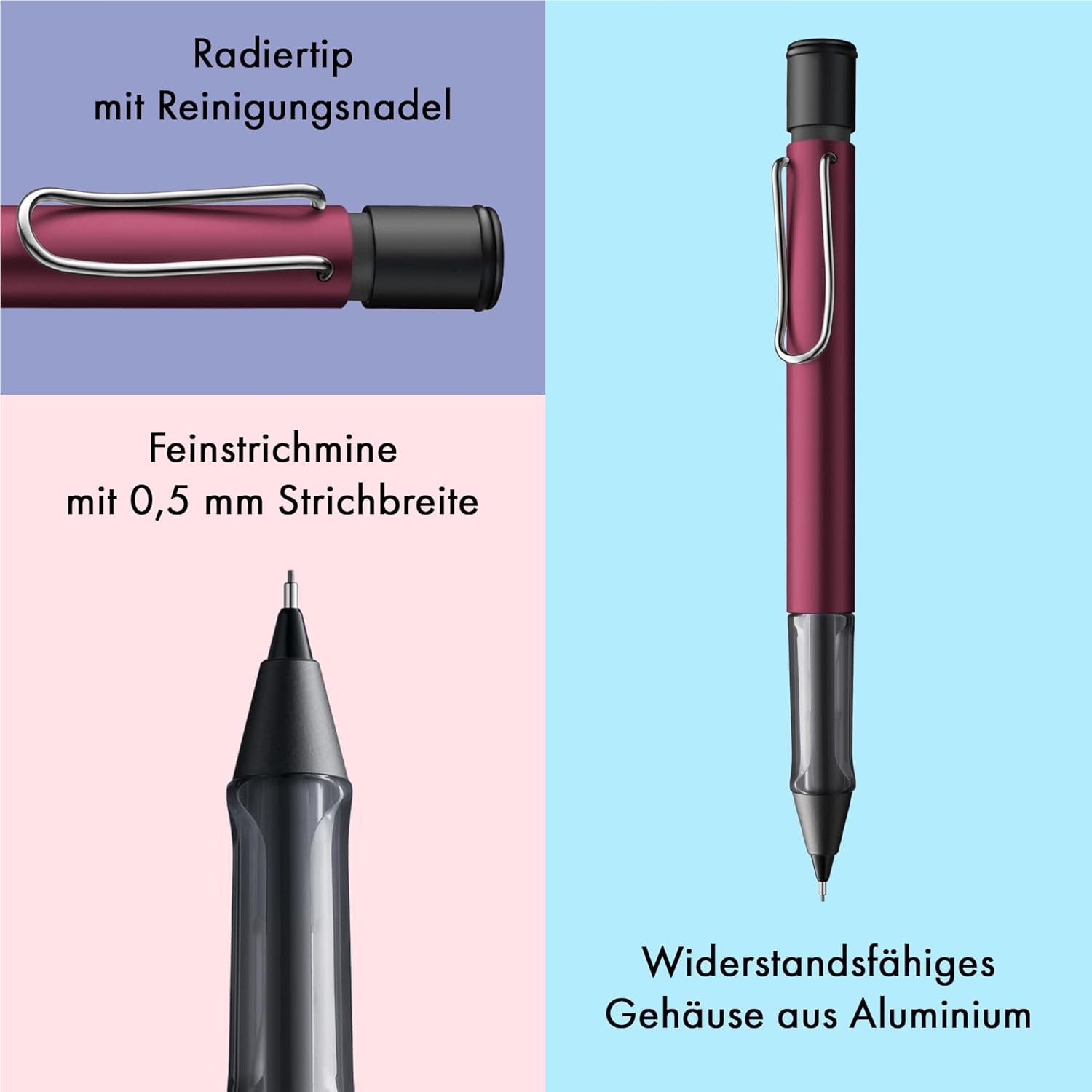 LAMY Druckbleistift AL Star BLACK PURPLE mit Mine 0,5mm ...