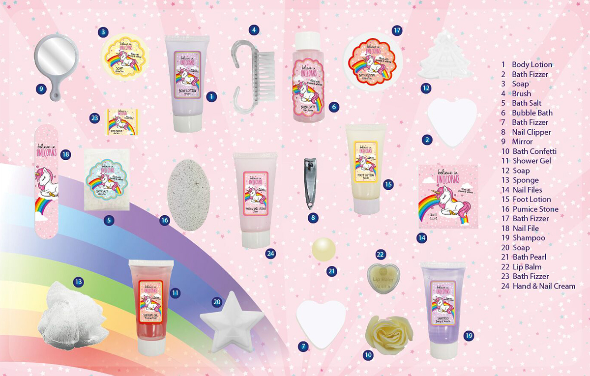 Accentra Adventskalender EINHORN gef�llt mit Pflege Beau...