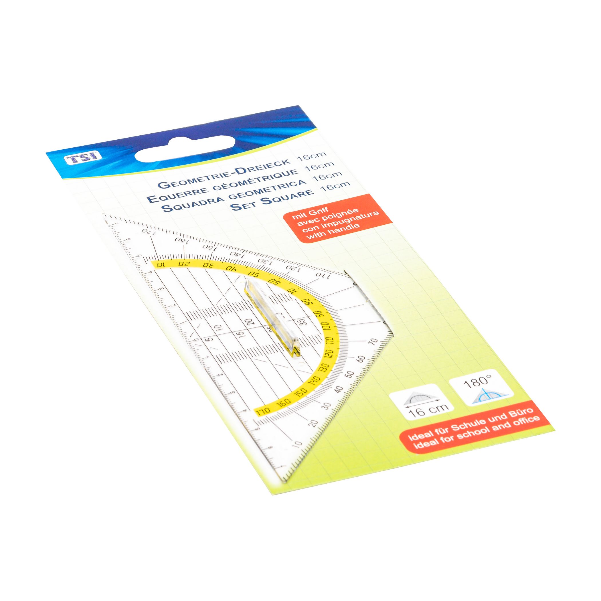 TSI Geometrie-Dreieck 16cm klein mit Griff