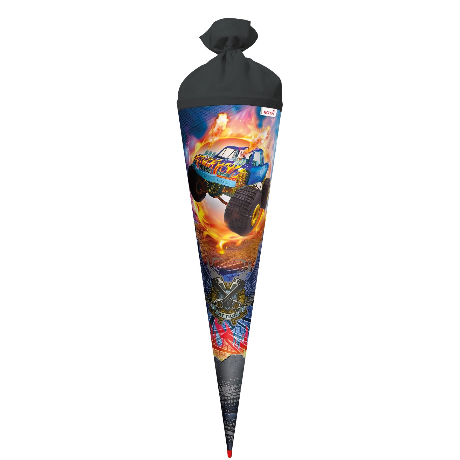 Roth Monstertruck Fire Schult�te 70 cm rund Filzverschluss
