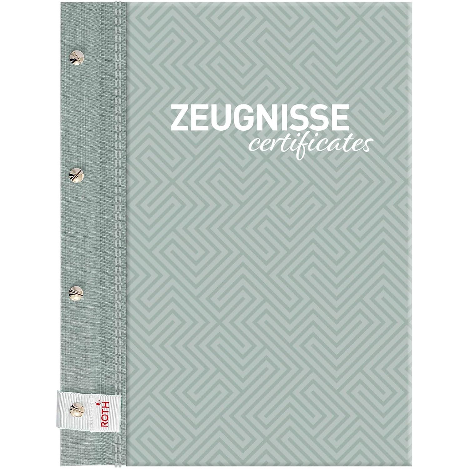 ROTH Zeugnismappe Pattern mit Buchschrauben "Dusty Mint"