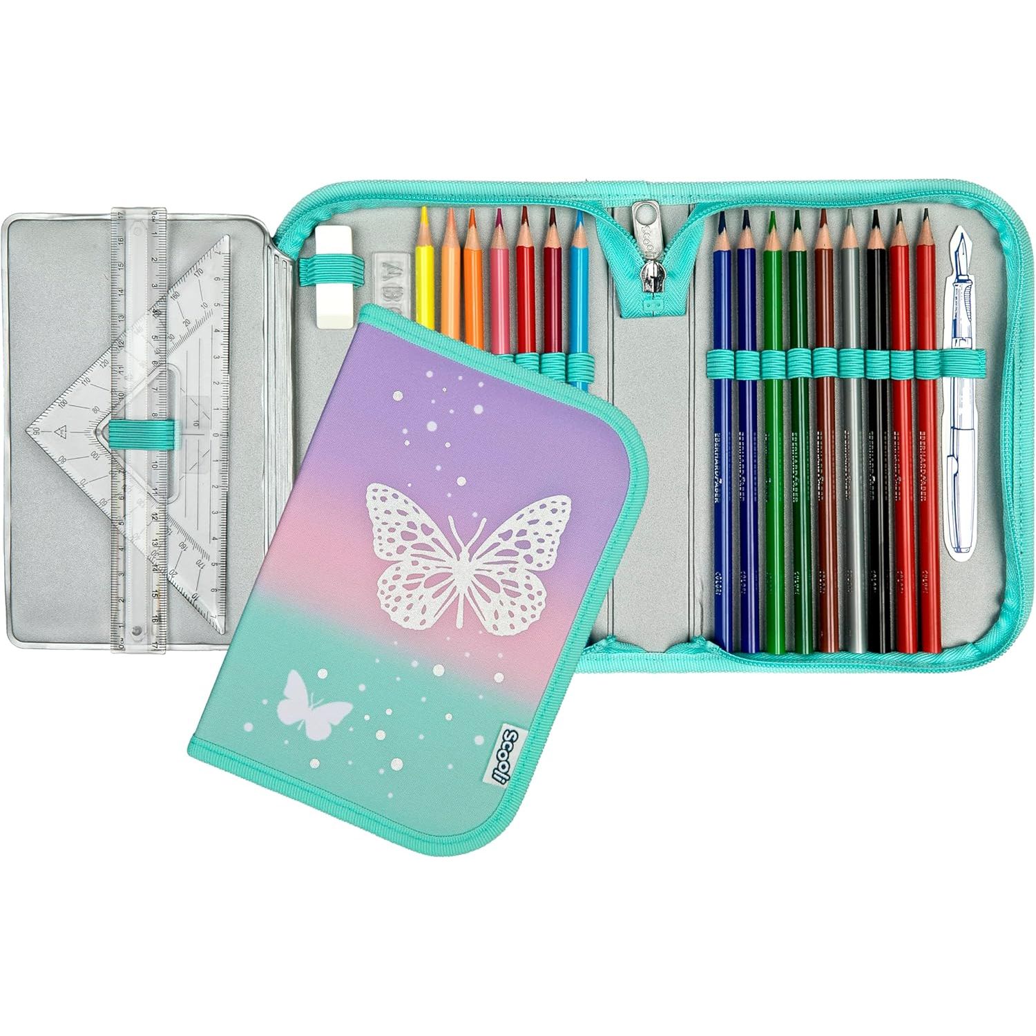 Scooli gef�lltes Sch�leretui Butterfly Wishes