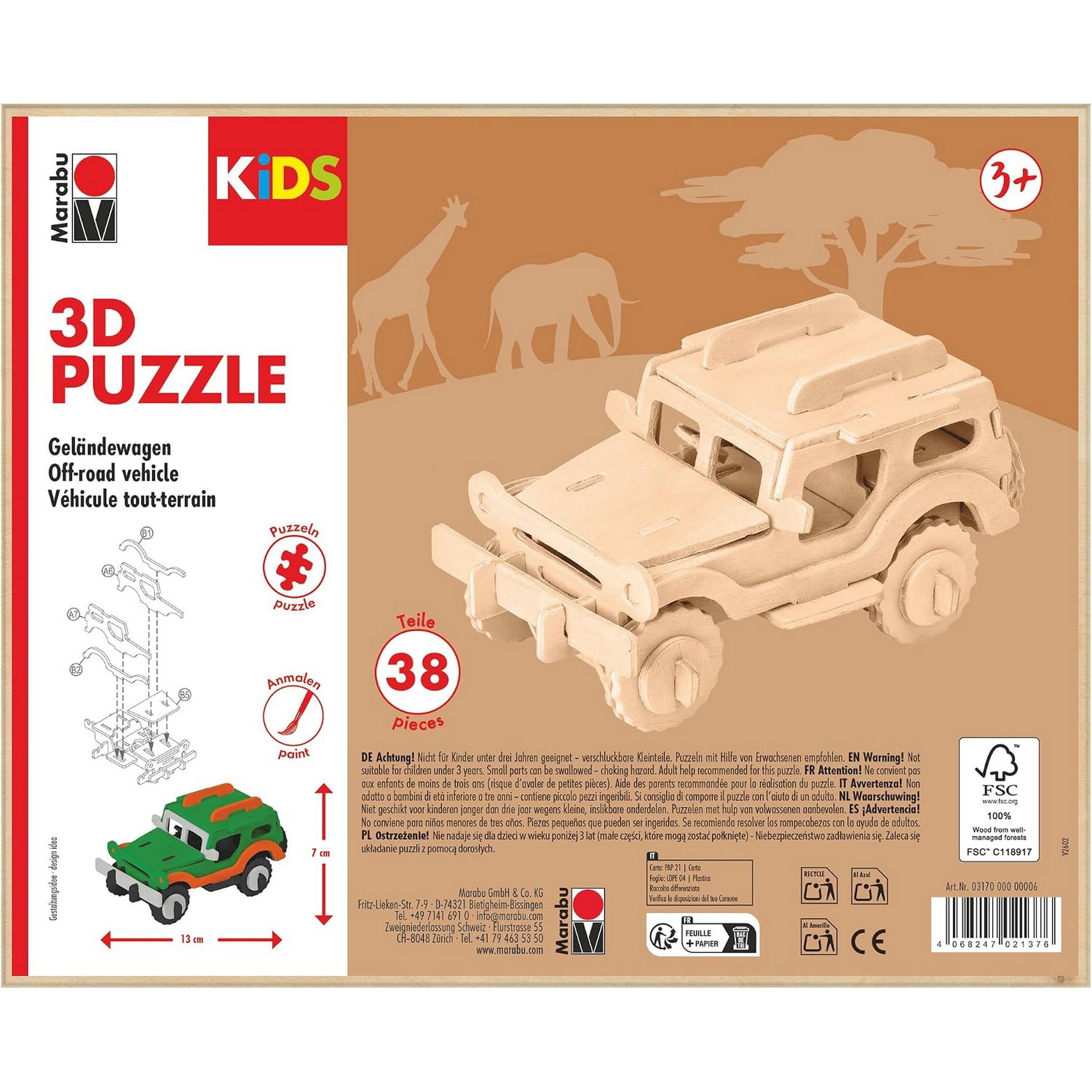 Marabu KiDS 3D Puzzle Gel�ndewagen