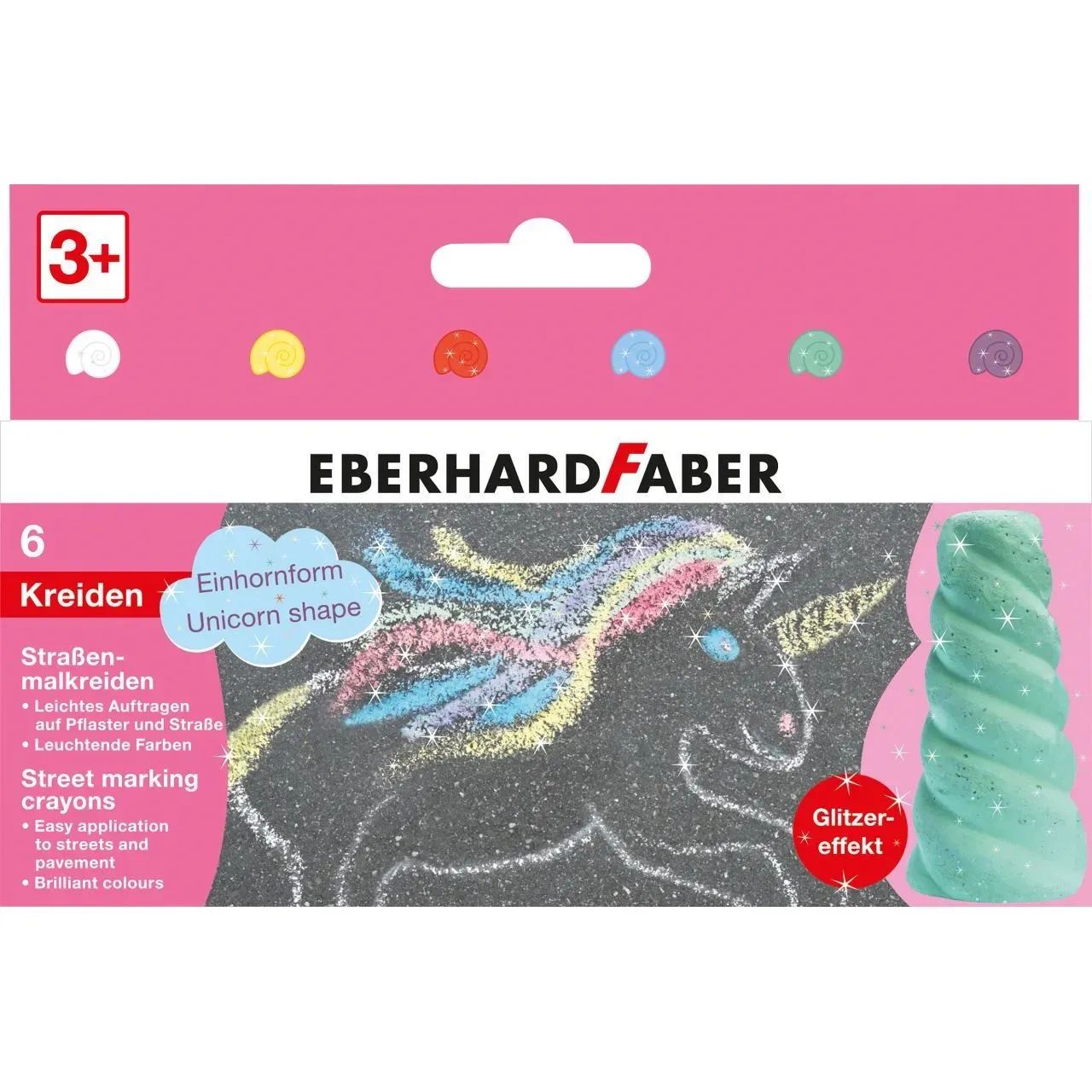 Eberhard Faber Stra�enmalkreide Einhorn 6er Kartonetui