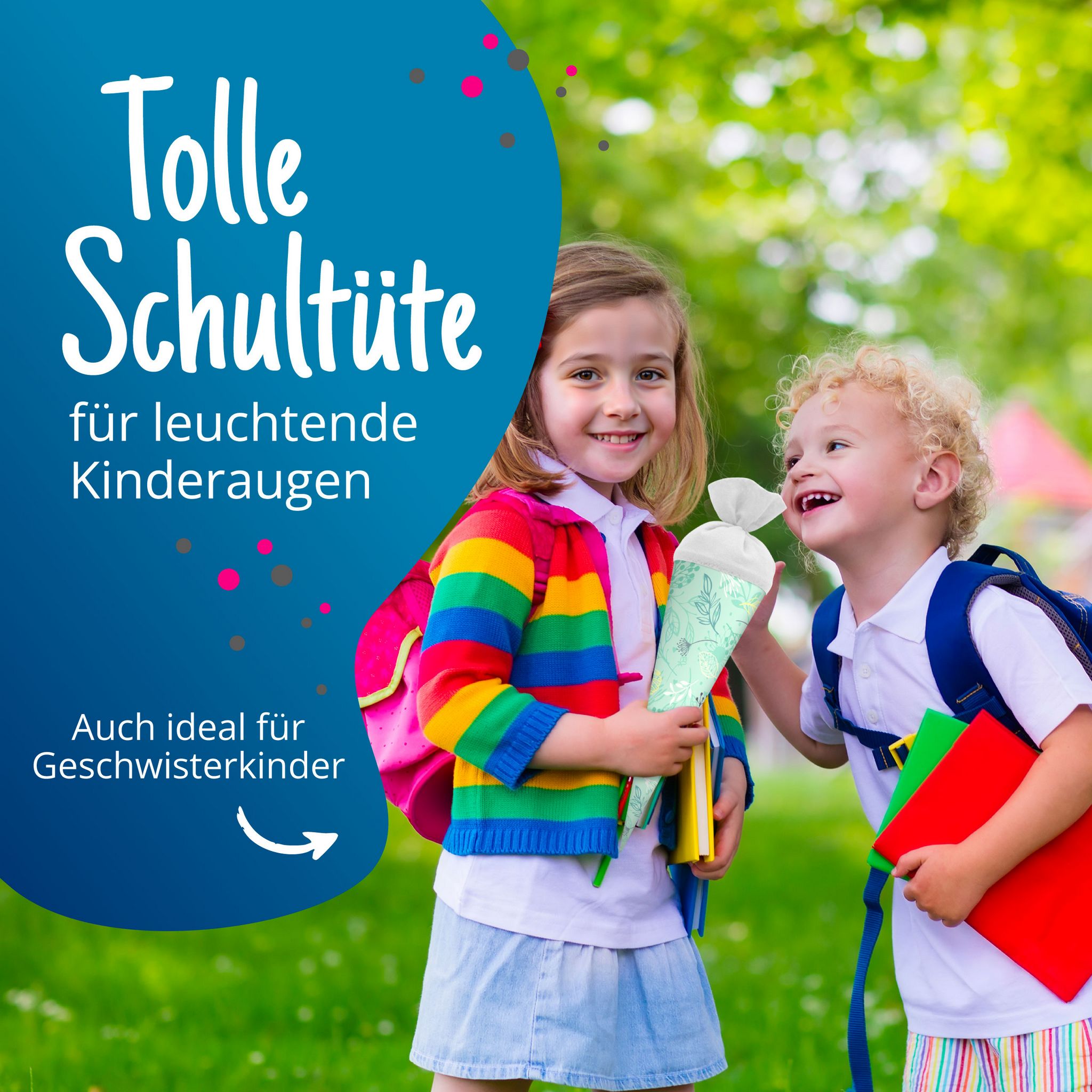 itenga Geschwister Schult�te 35cm Pflanzenmuster Geschen...