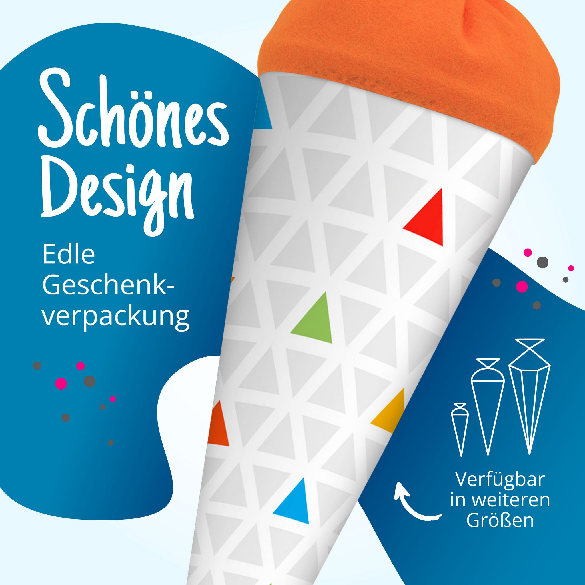 itenga Geschwister Schult�te 35cm Dreiecke bunt Geschenk...