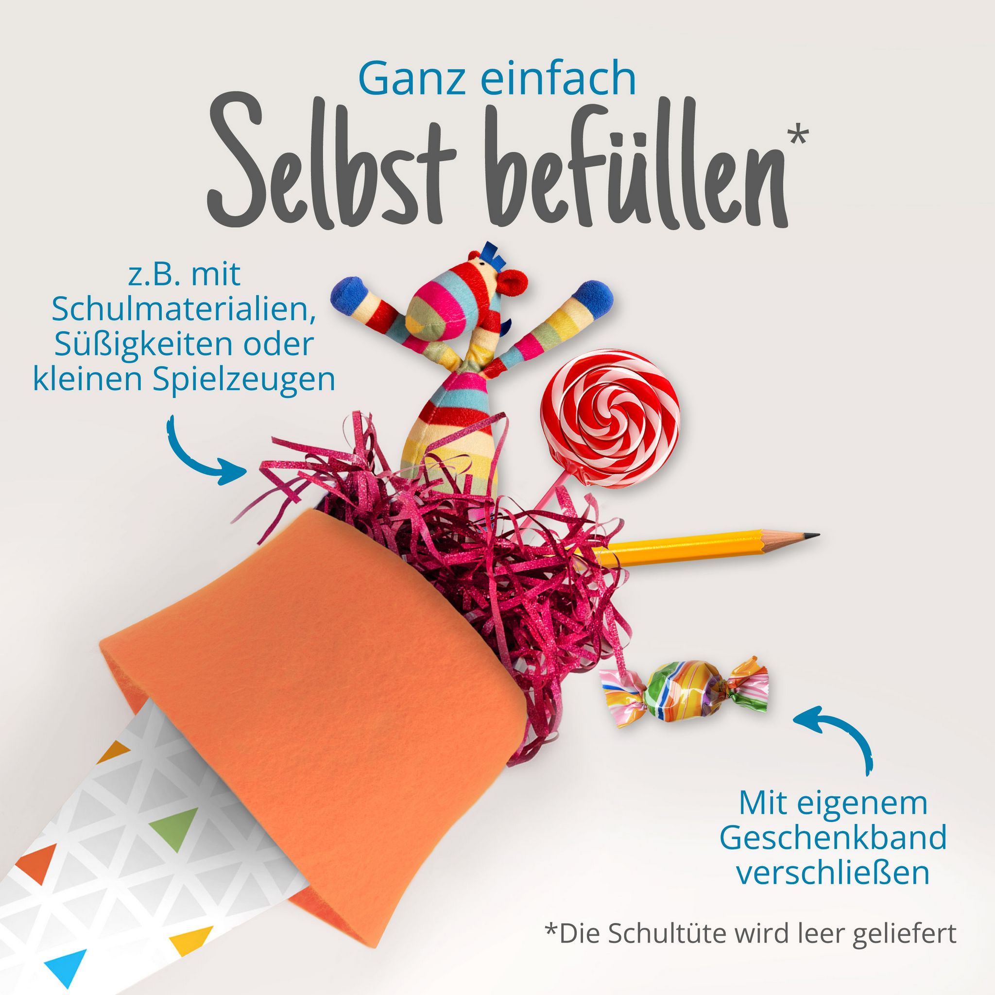 itenga Geschwister Schult�te 35cm Dreiecke bunt Geschenk...