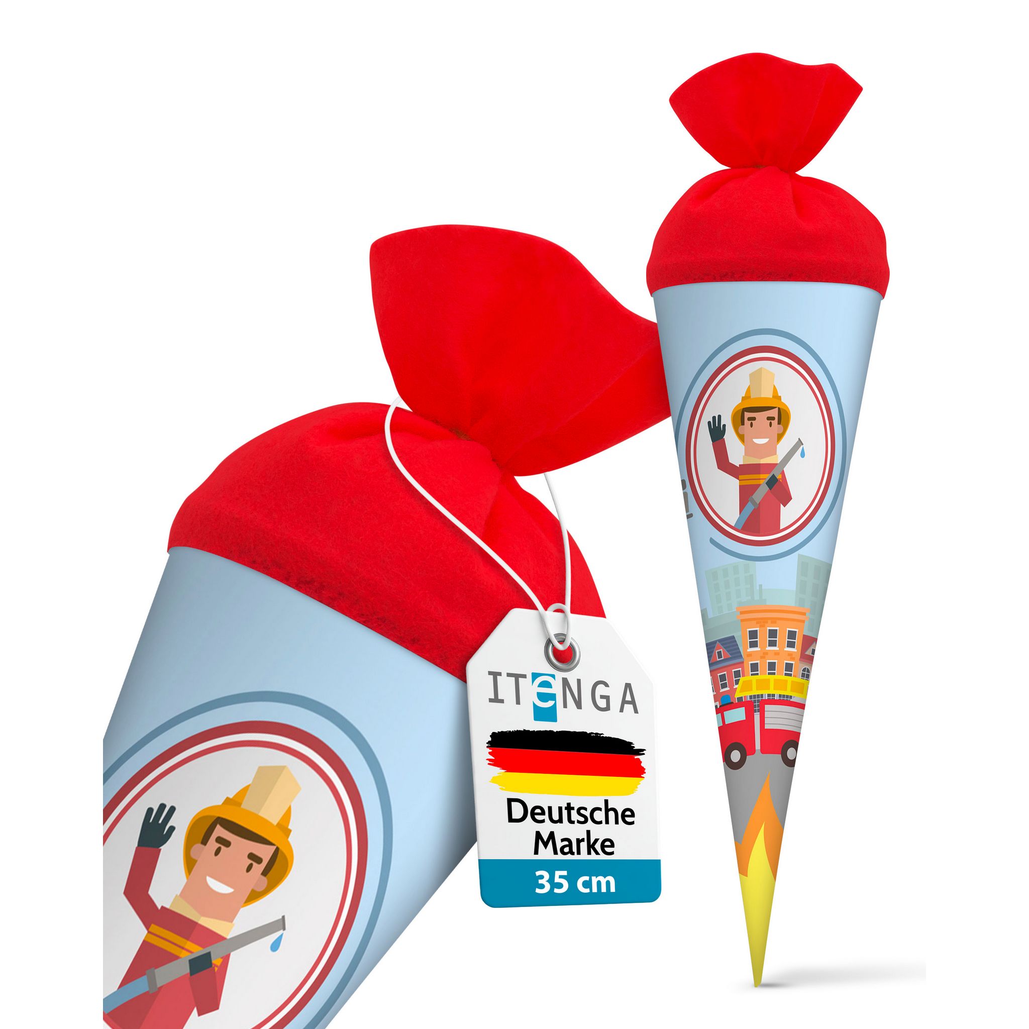 itenga Geschwister Schult�te 35cm Feuerwehr Geschenkverp...