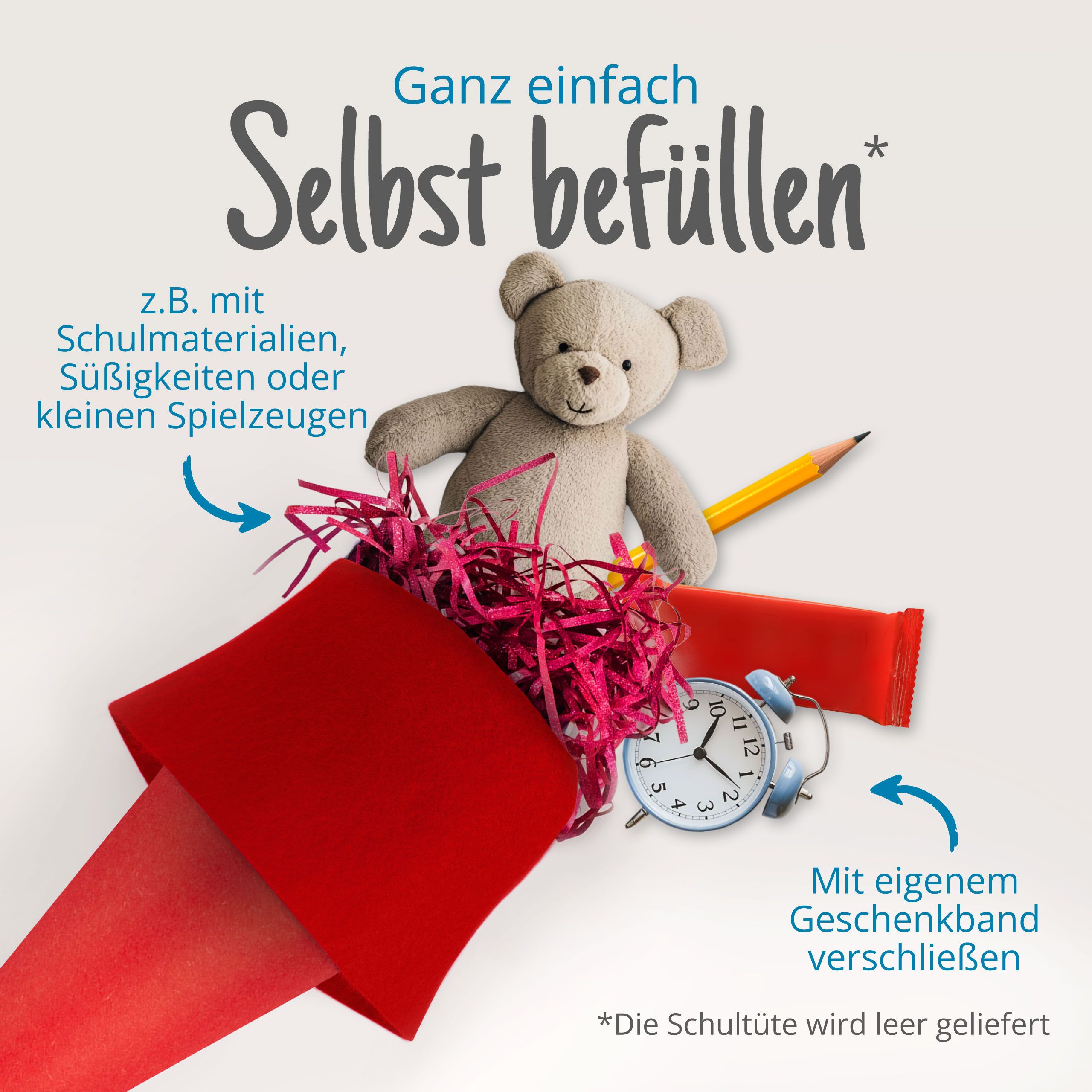 itenga Bastelschult�te 70cm rund mit Filzverschluss ROT