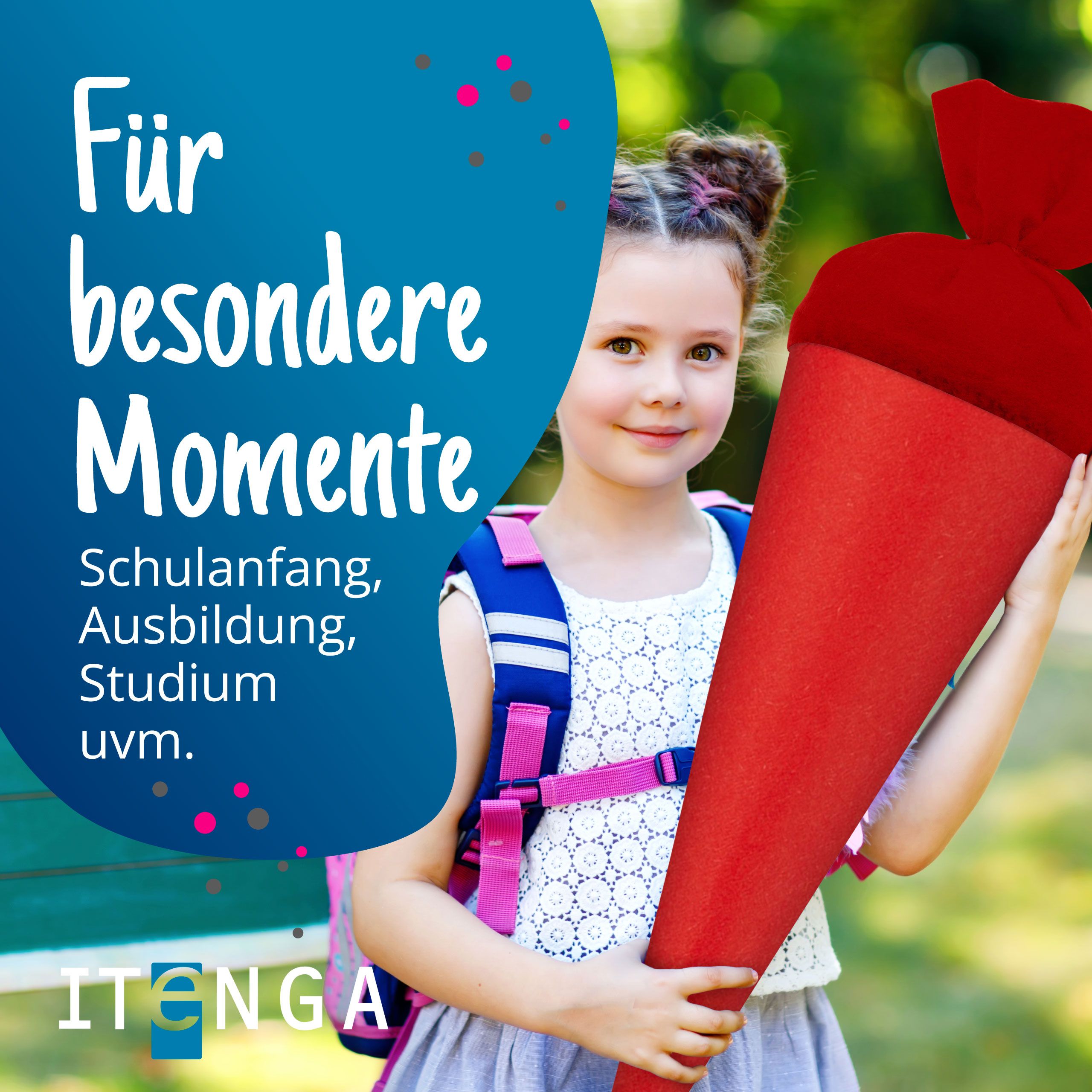 itenga Bastelschult�te 70cm rund mit Filzverschluss ROT