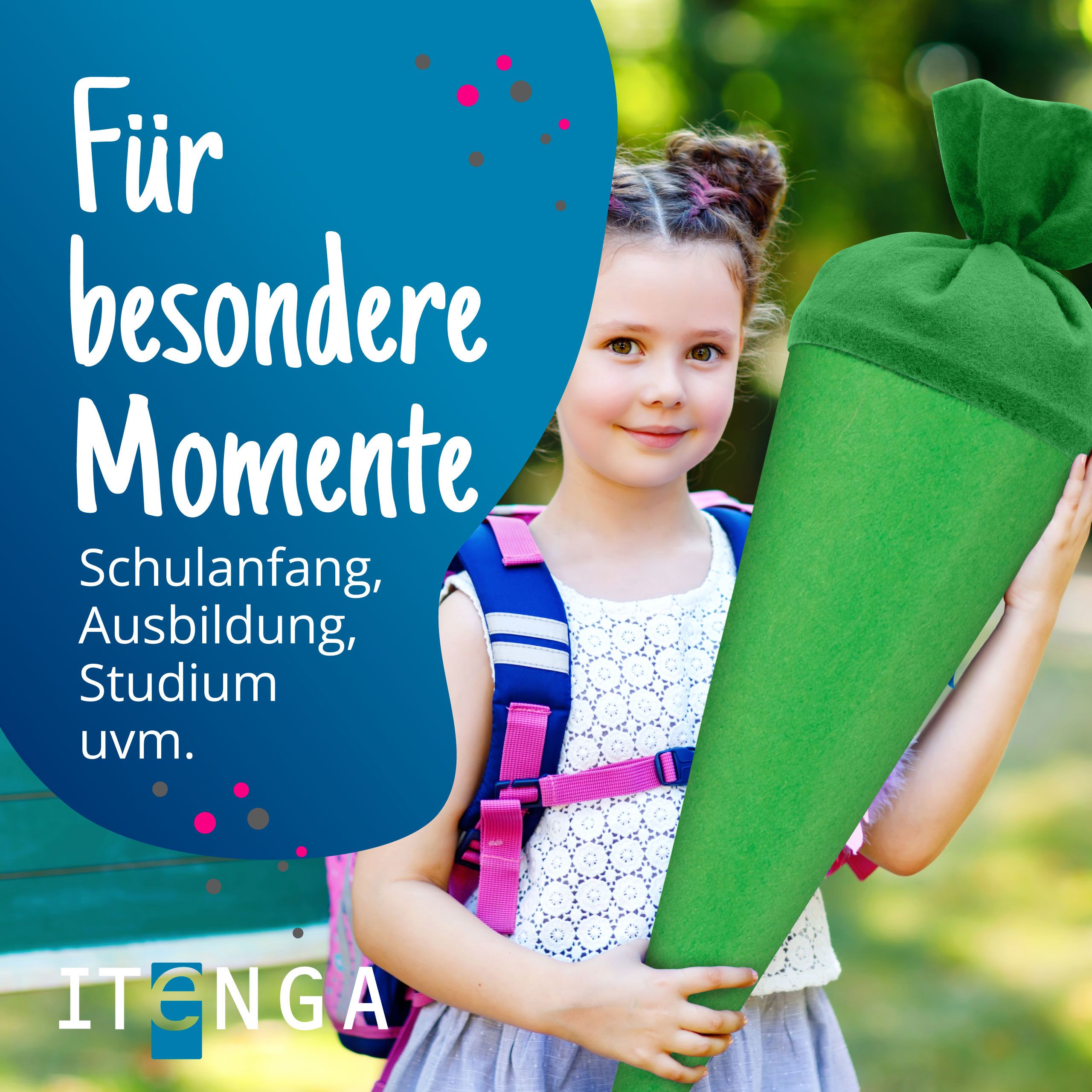 itenga Bastelschult�te 70cm rund mit Filzverschluss GR�N