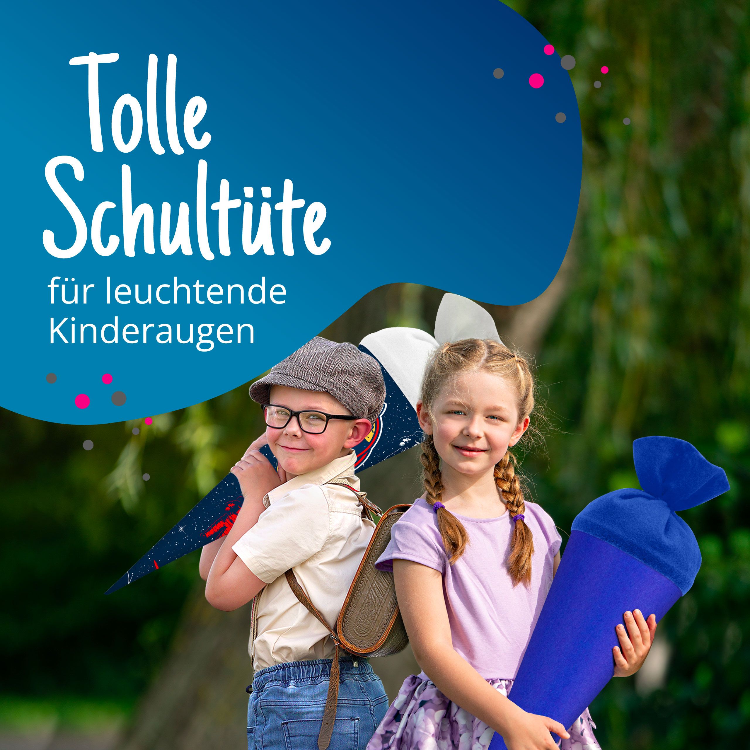 itenga Bastelschult�te 70cm rund mit Filzverschluss BLAU