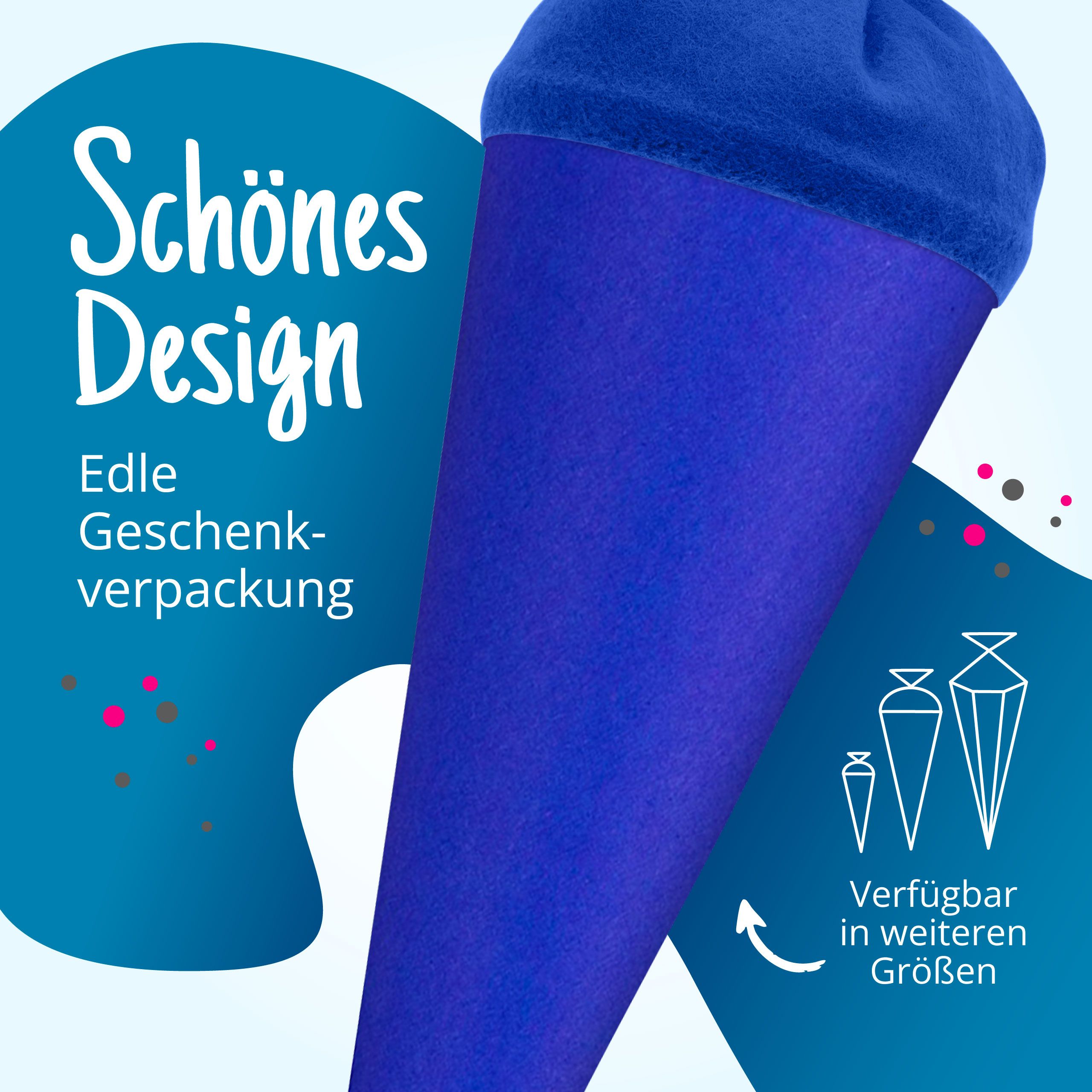 itenga Bastelschult�te 70cm rund mit Filzverschluss BLAU