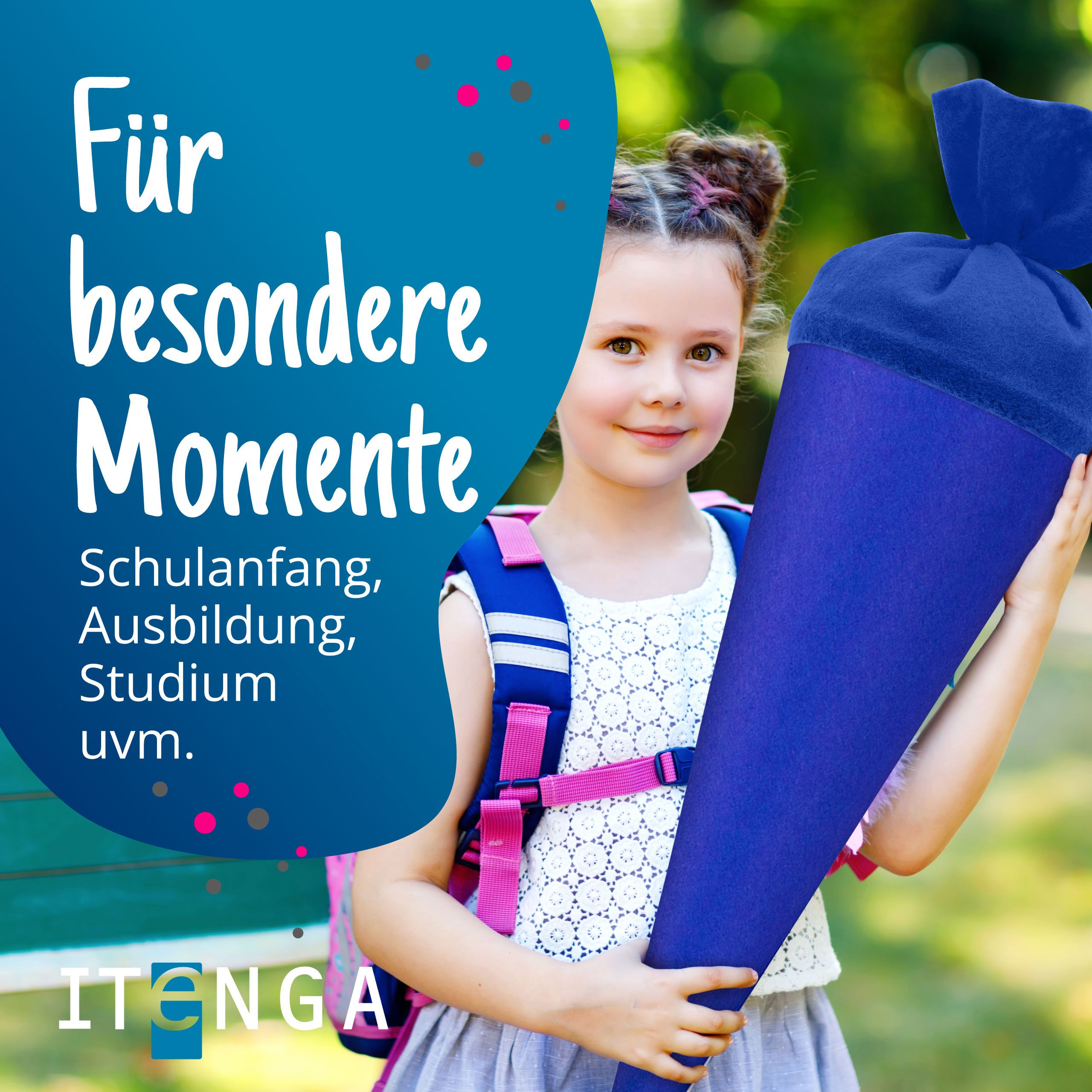 itenga Bastelschult�te 70cm rund mit Filzverschluss BLAU