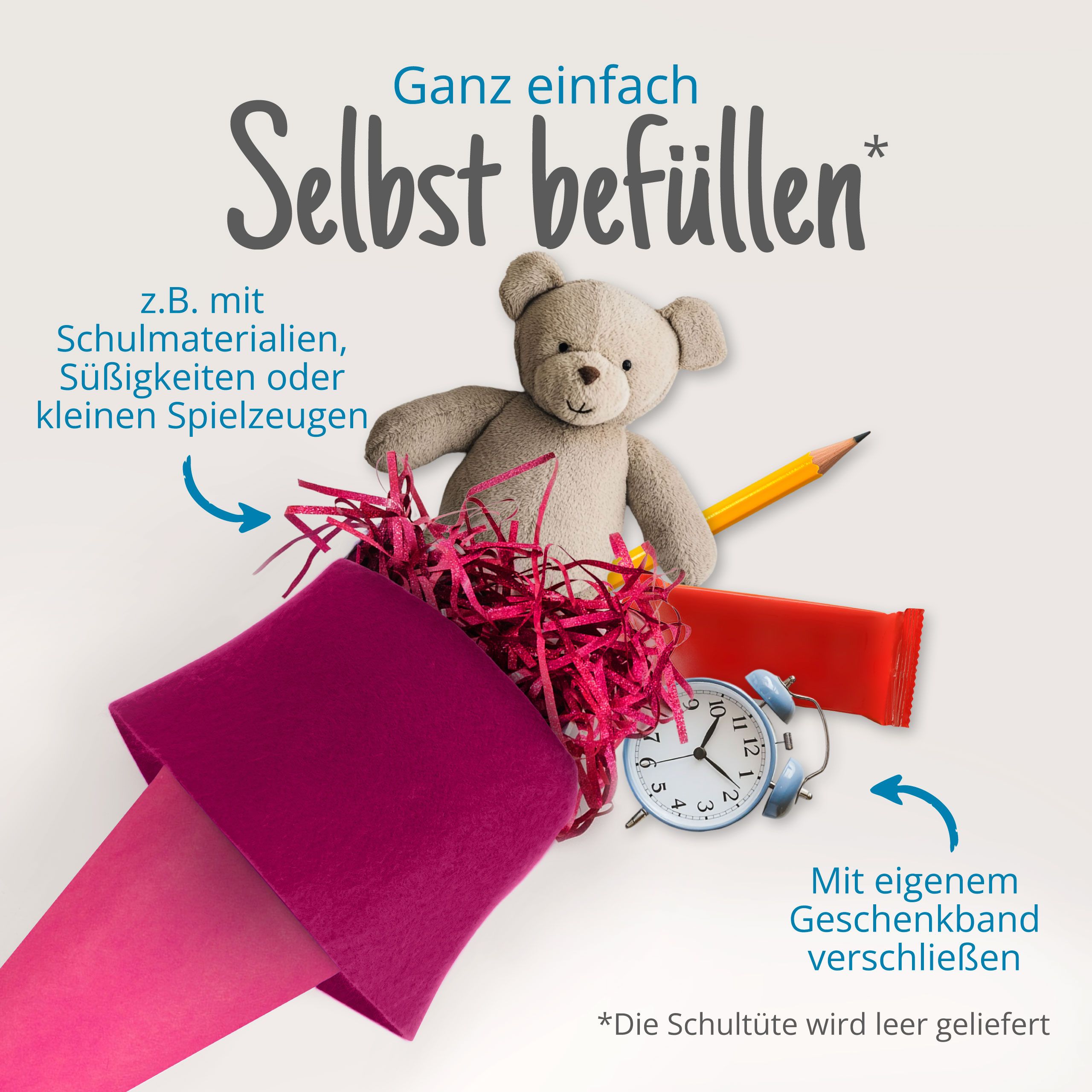 itenga Bastelschult�te 70cm rund mit Filzverschluss PINK