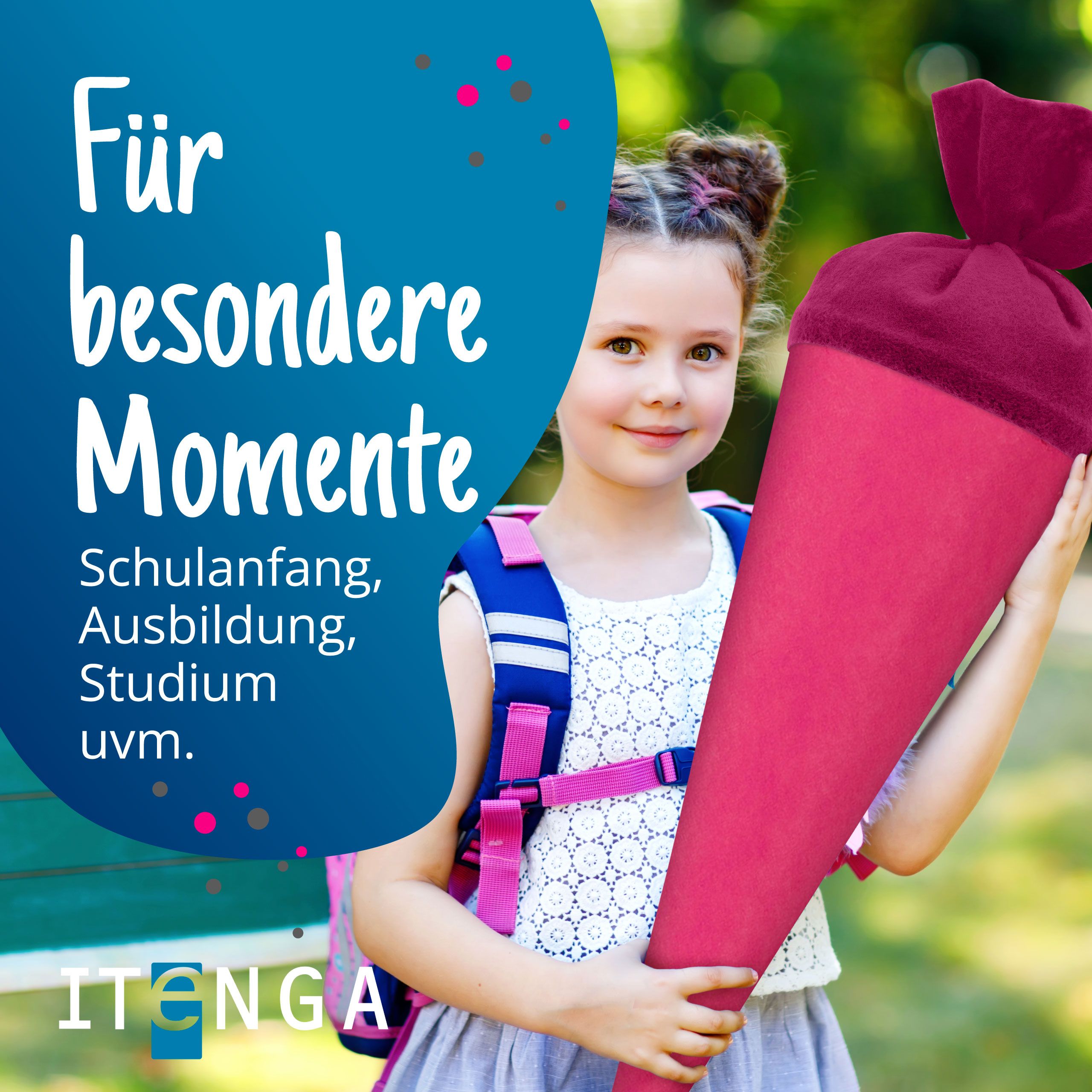 itenga Bastelschult�te 70cm rund mit Filzverschluss PINK