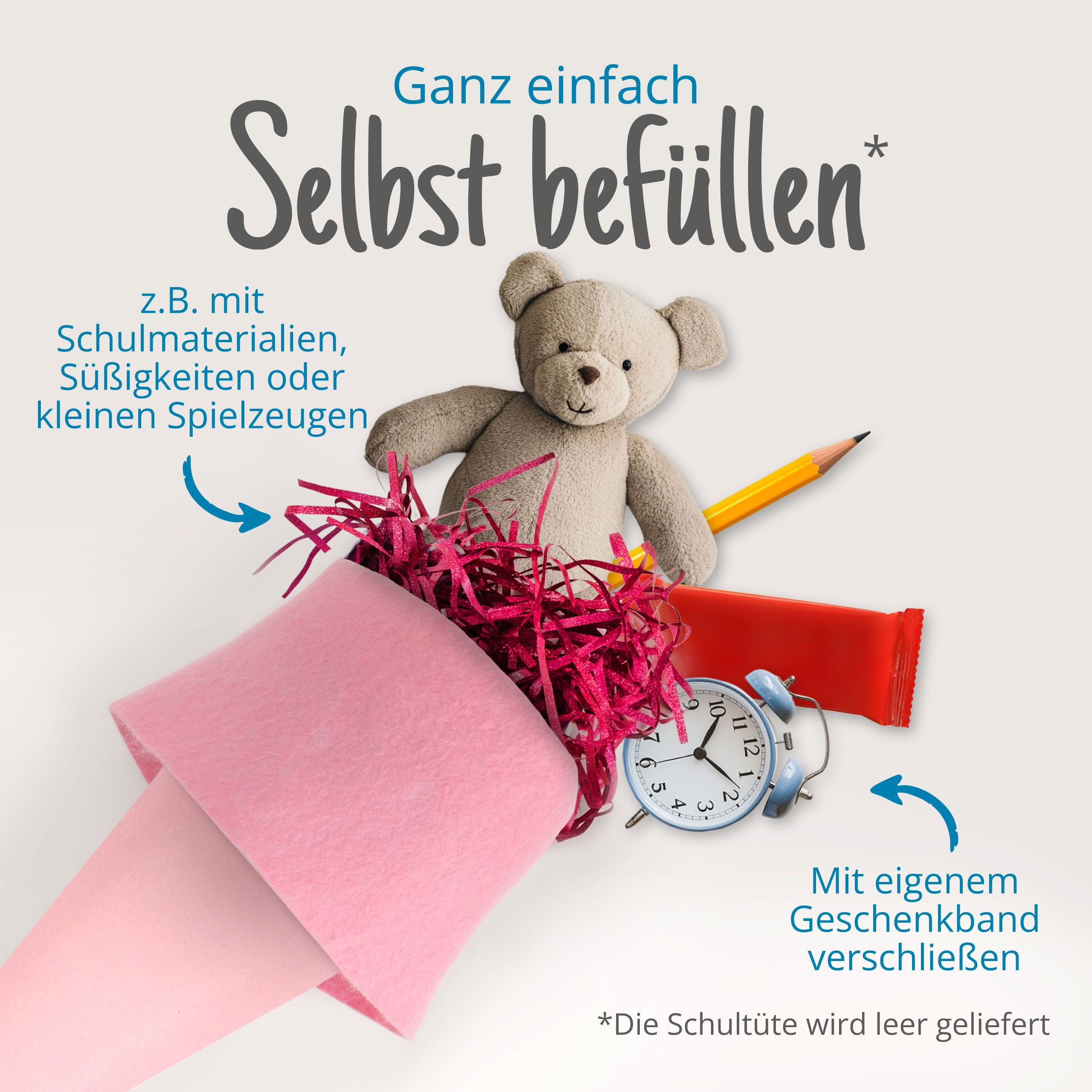 itenga Bastelschult�te 70cm rund mit Filzverschluss ROSA