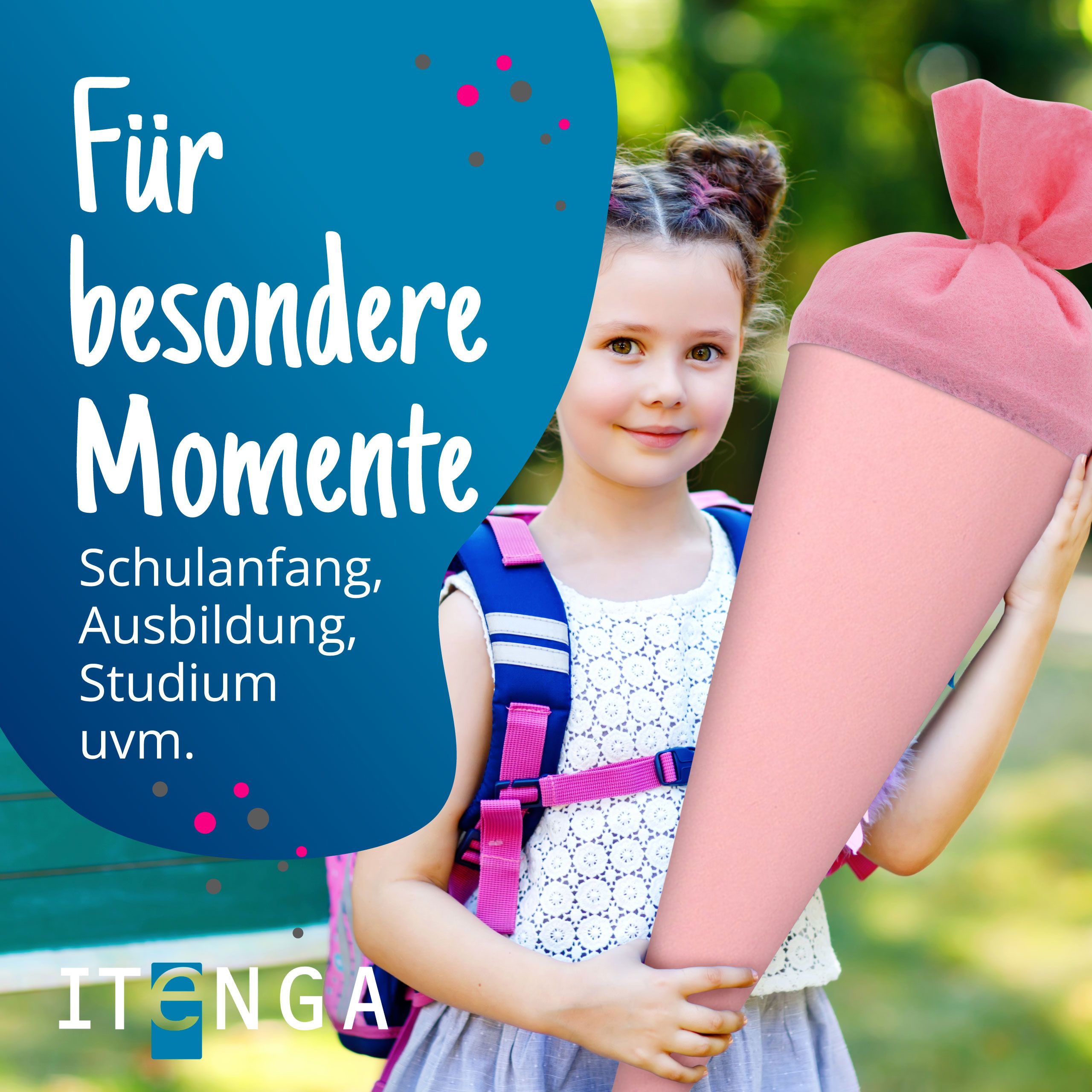itenga Bastelschult�te 70cm rund mit Filzverschluss ROSA
