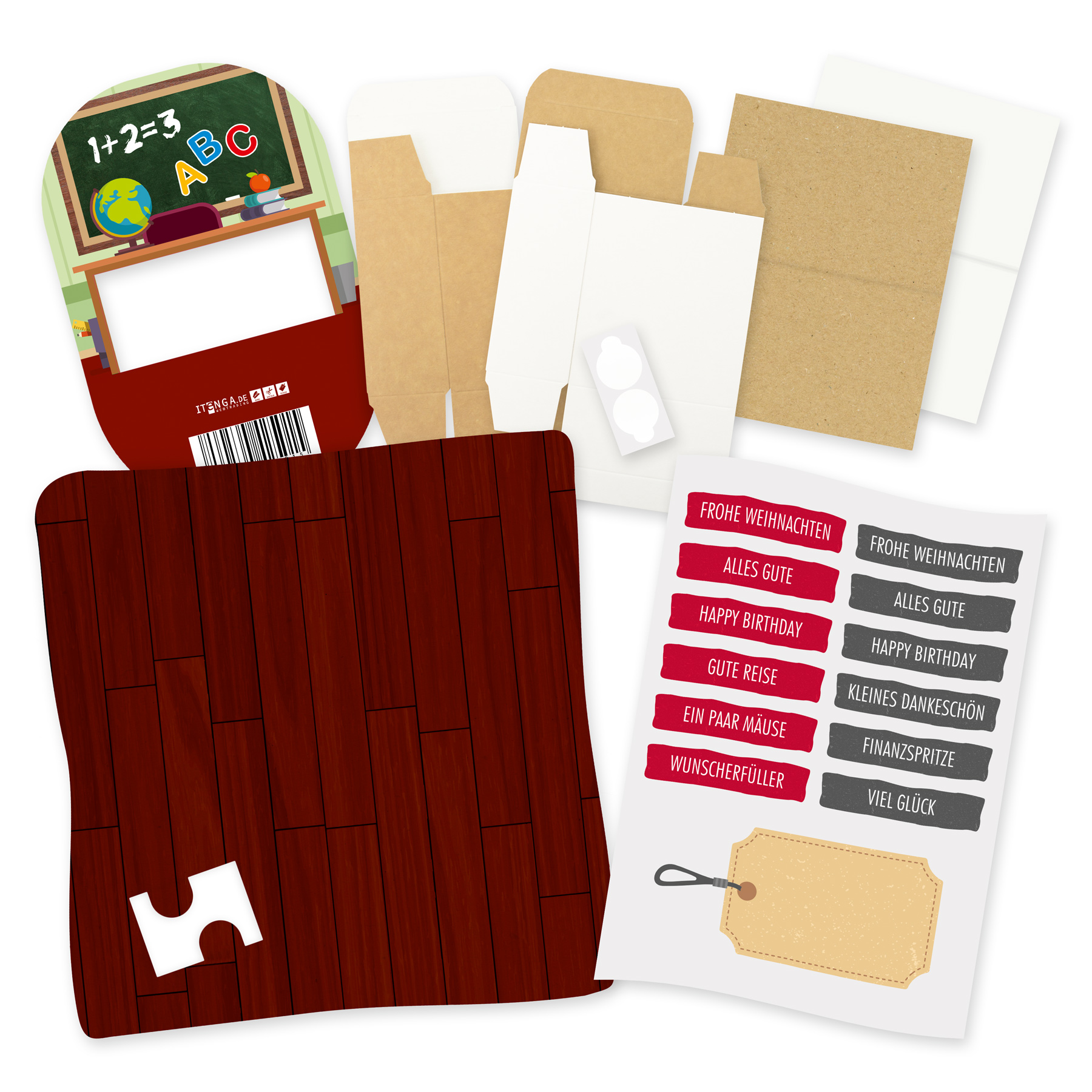 itenga Geldgeschenkverpackung Schultafel Klassenzimmer (...