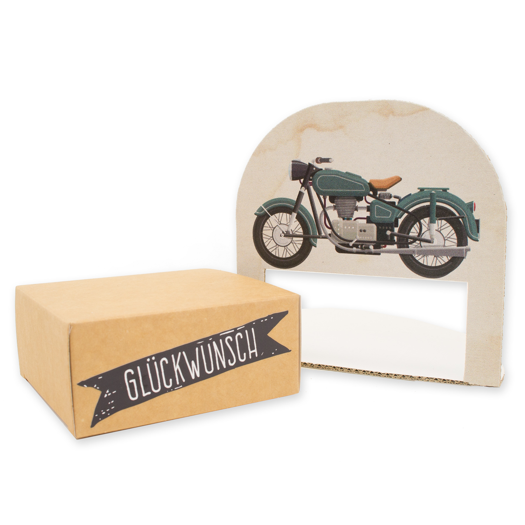 itenga Geldgeschenkverpackung Motorrad Vintage mit Stick...