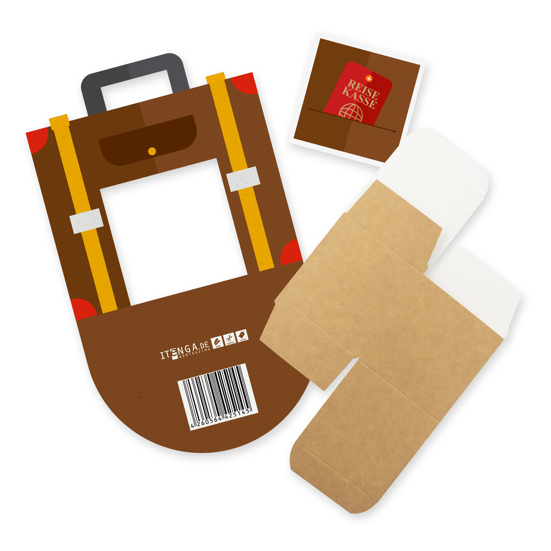 itenga Geldgeschenkverpackung Reisekoffer