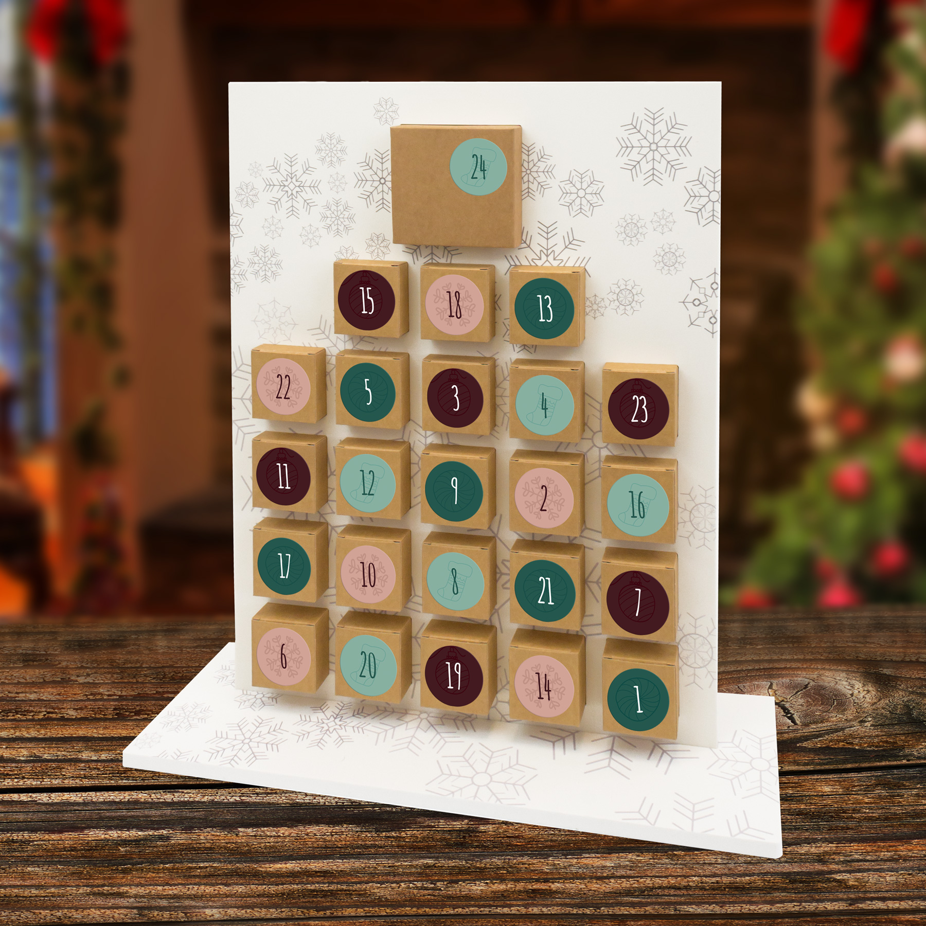 itenga Deluxe Adventskalender "Schneeflocken" zum Aufste...