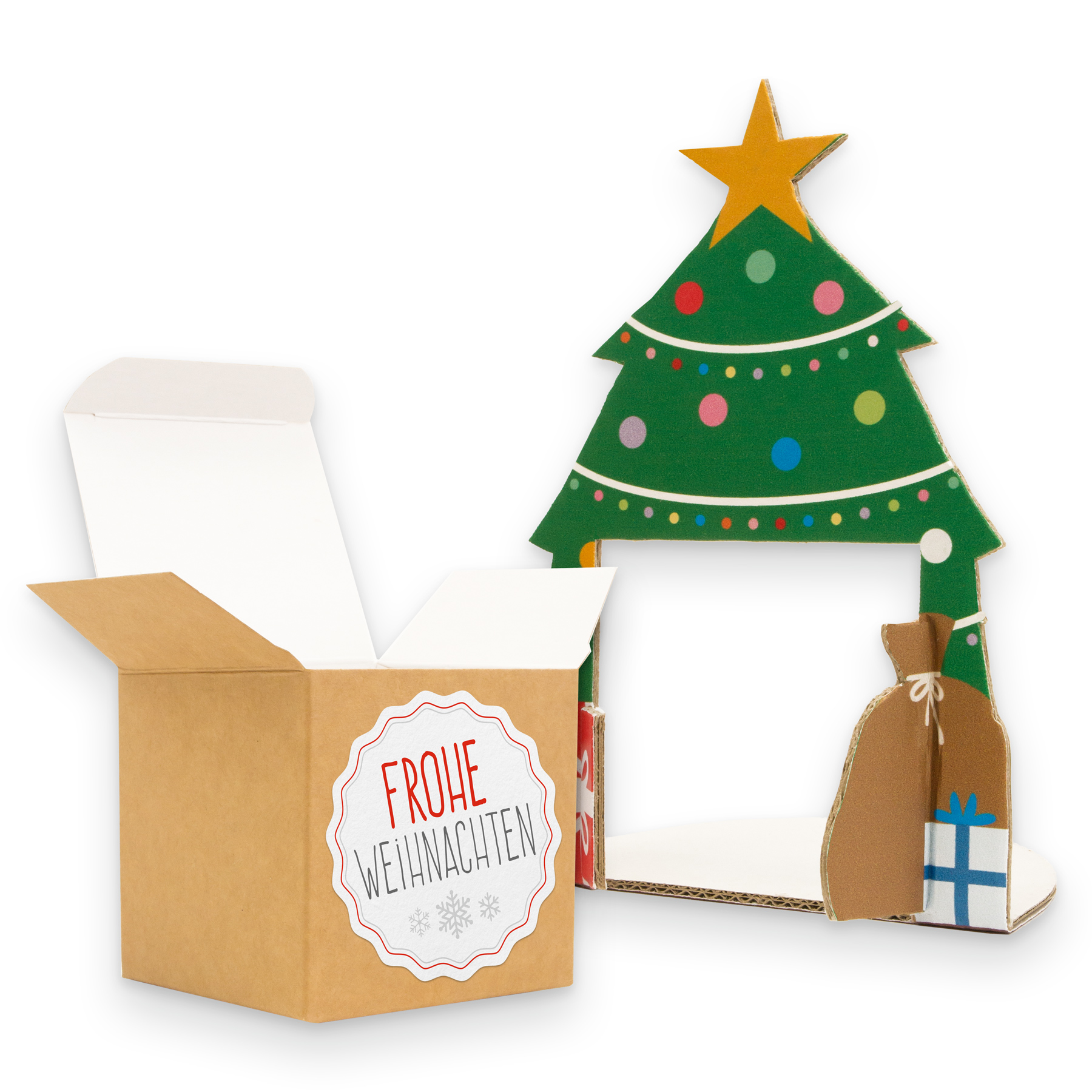 itenga Weihnachtsbande 6x Figuren zum Aufstellen + 6x Ka...