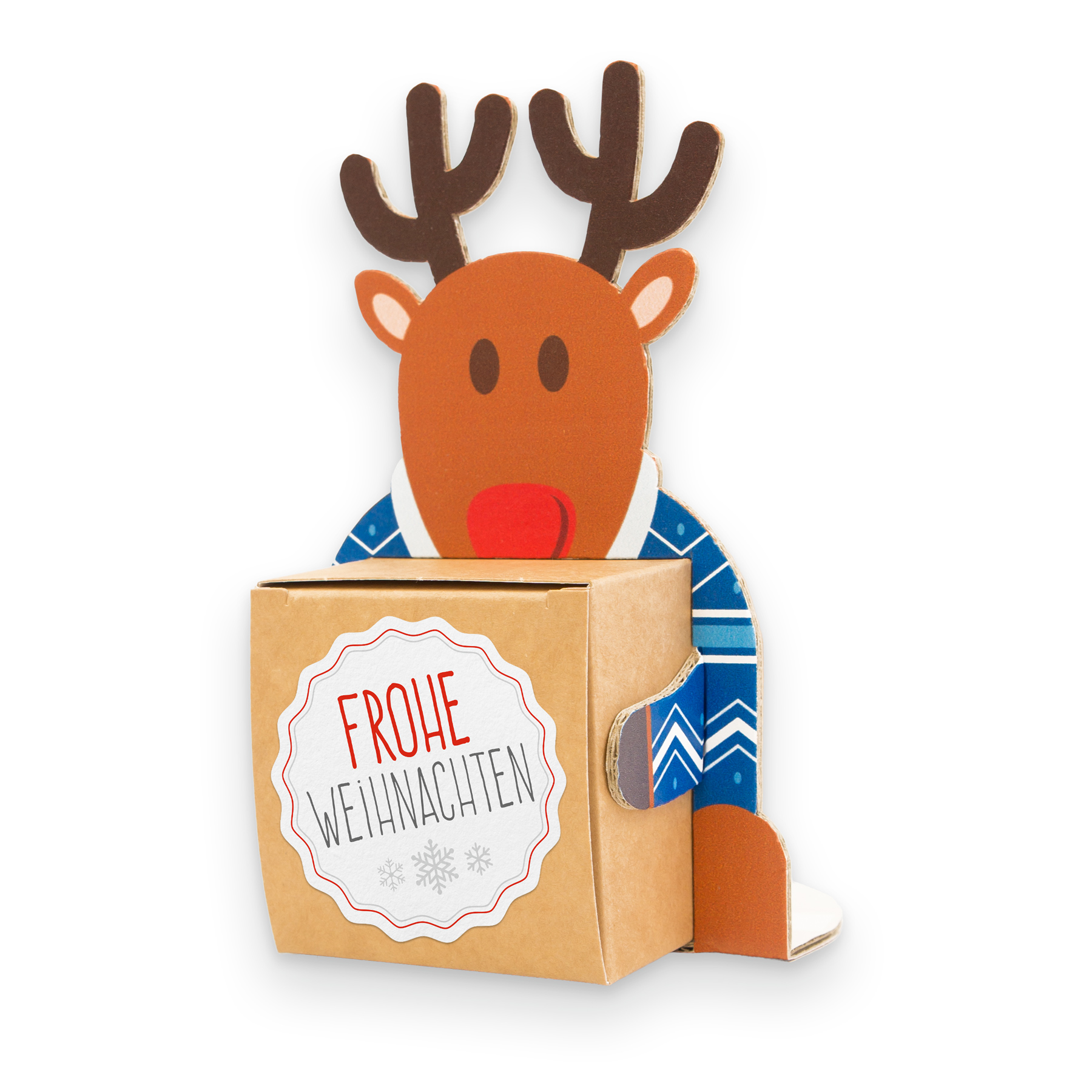 itenga Weihnachtsbande 6x Figuren zum Aufstellen + 6x Ka...