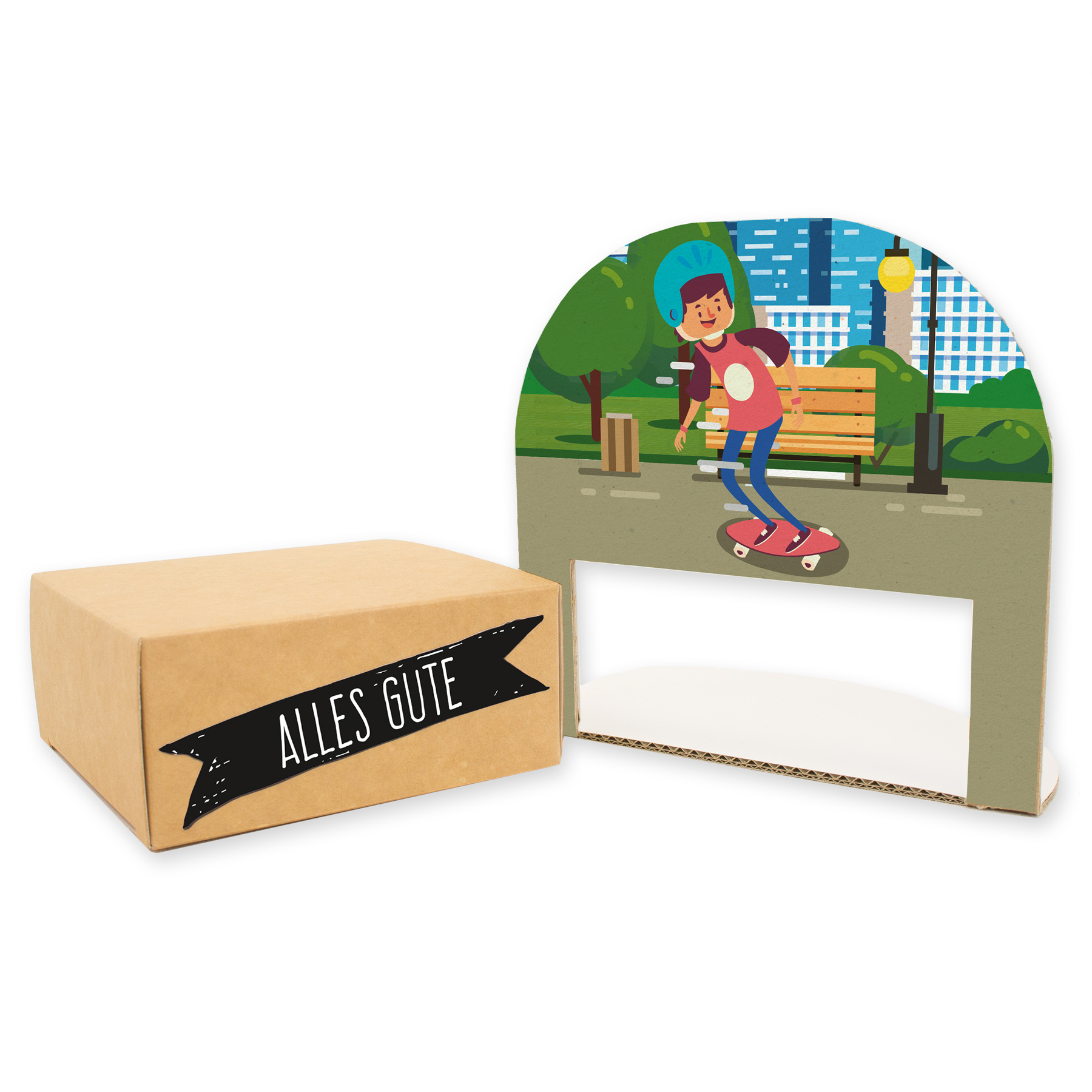 itenga Geldgeschenkverpackung Skateboard Skater (Motiv 3...