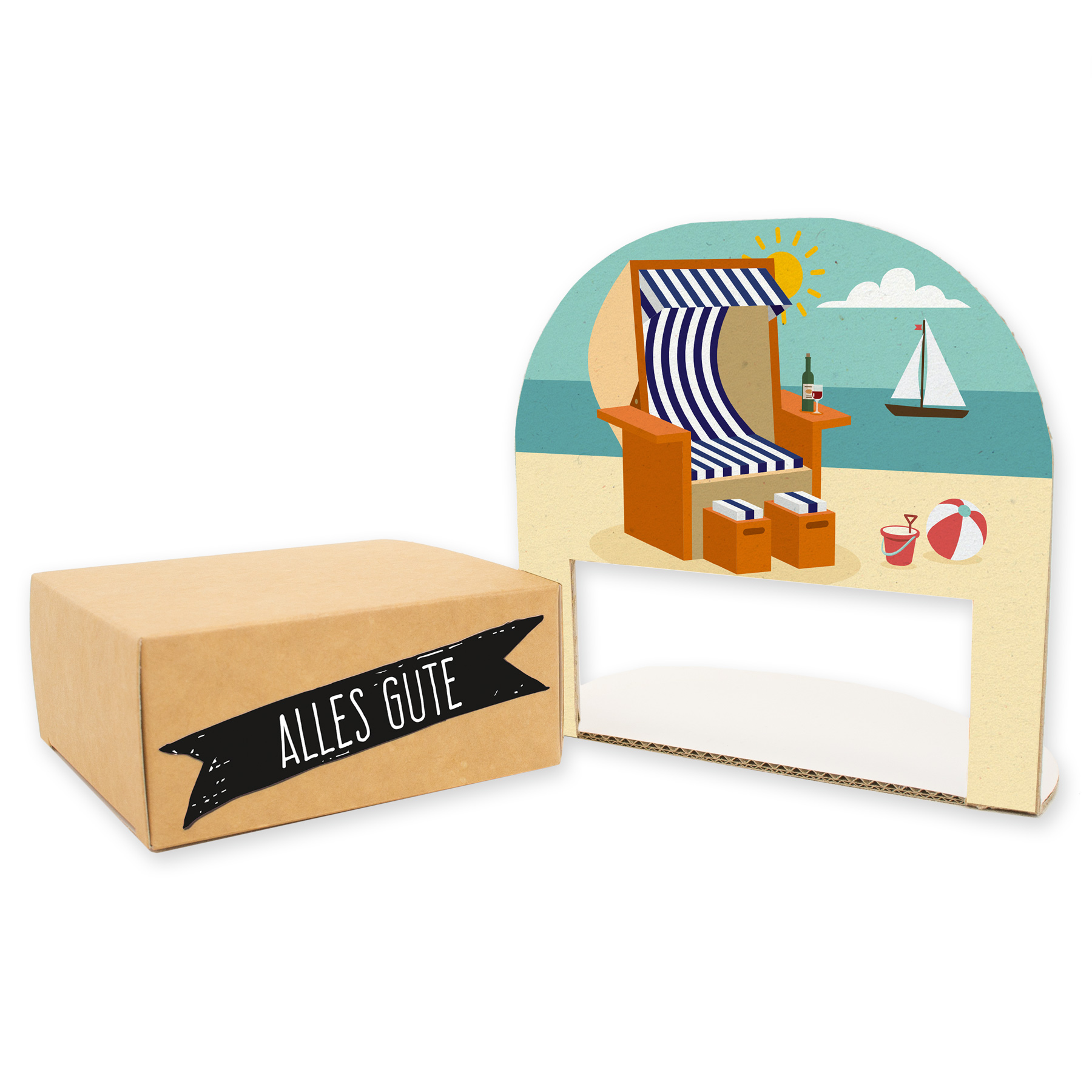 itenga Geldgeschenkverpackung Strandkorb Urlaub Meer San...