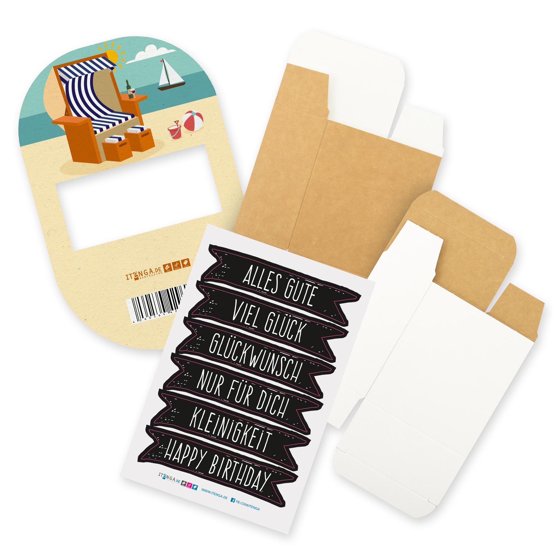 itenga Geldgeschenkverpackung Strandkorb Urlaub Meer San...