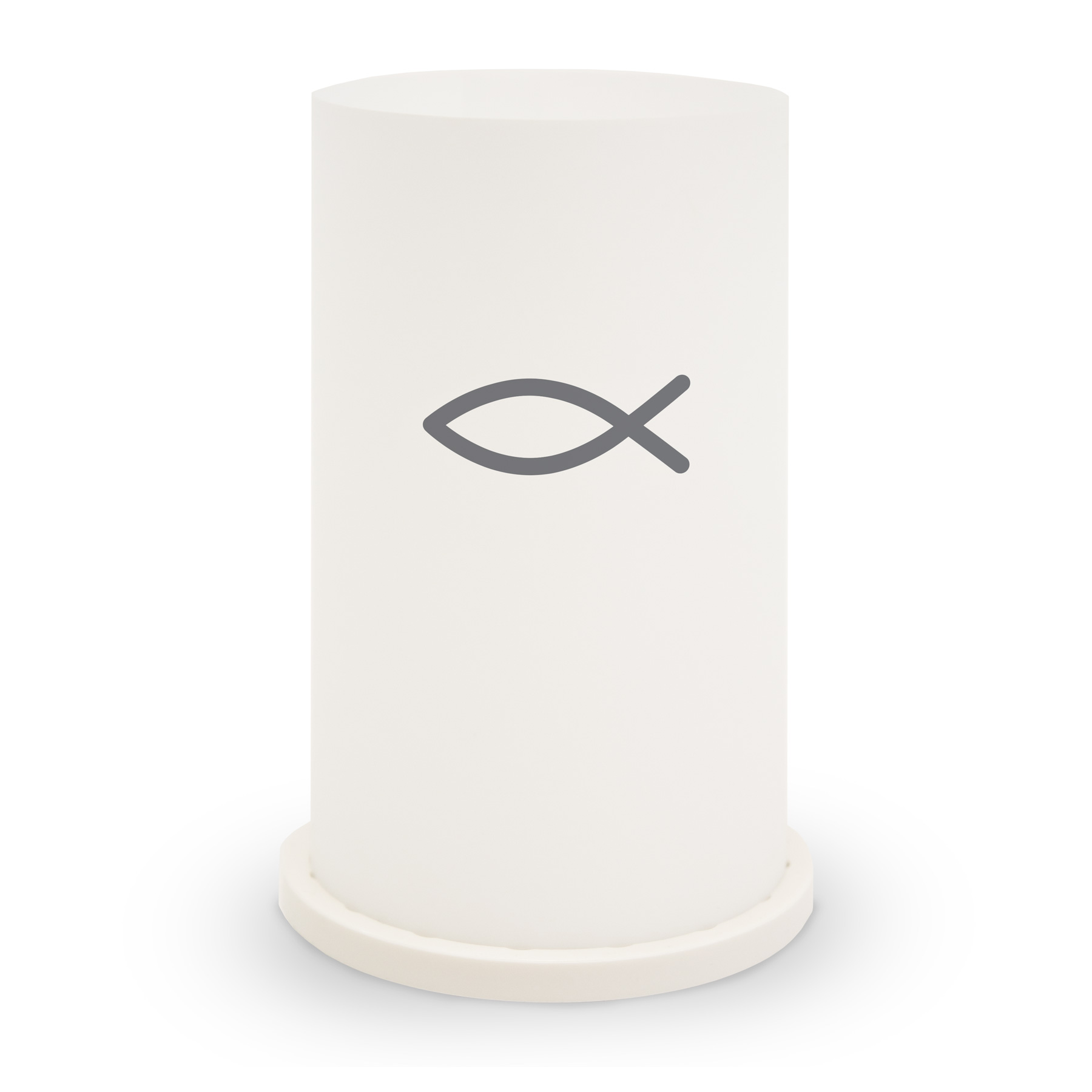 itenga Windlicht "Fisch grau" f�r Kommunion Konfirmation...
