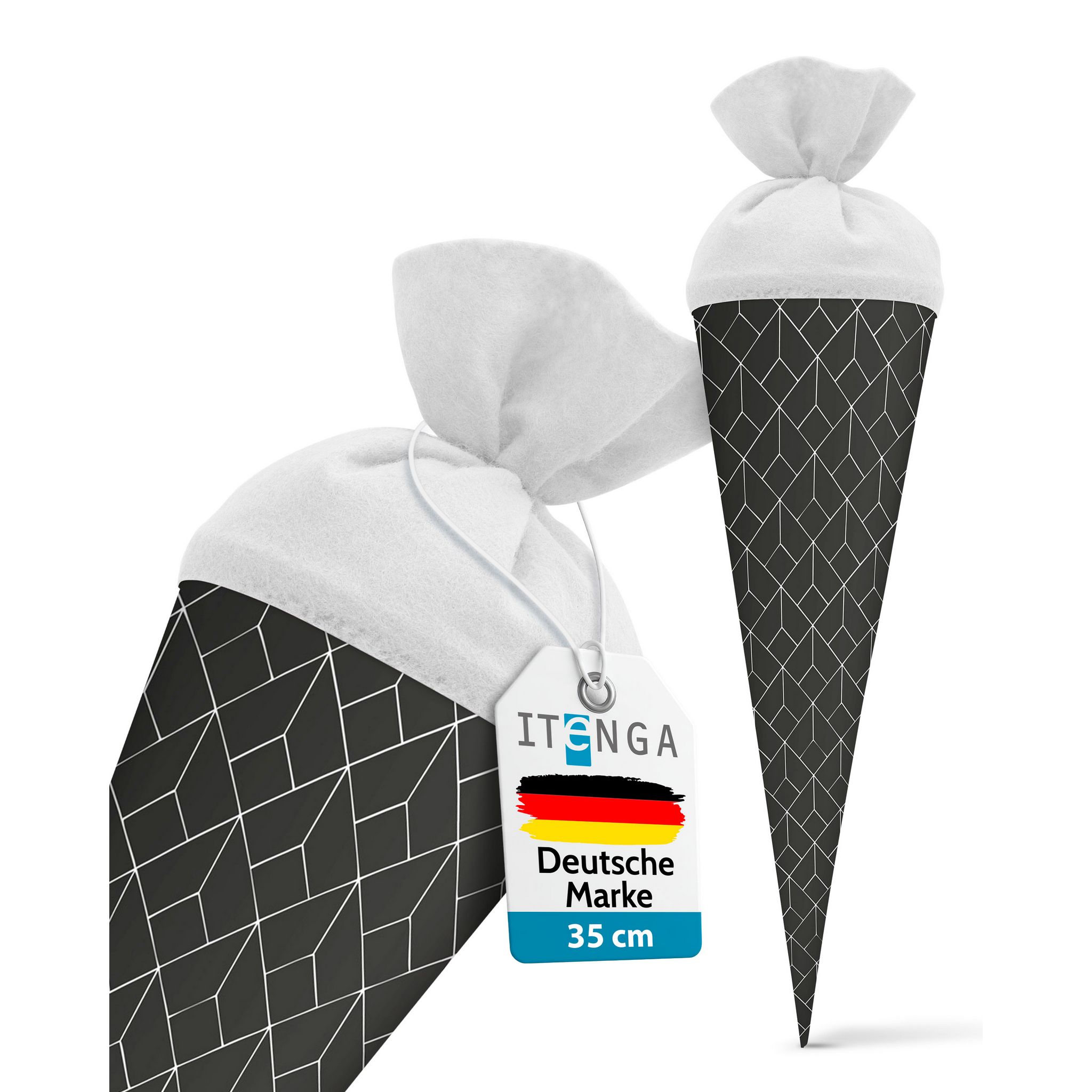itenga Geschwister Schult�te 35cm "Muster abstrakt" schw...