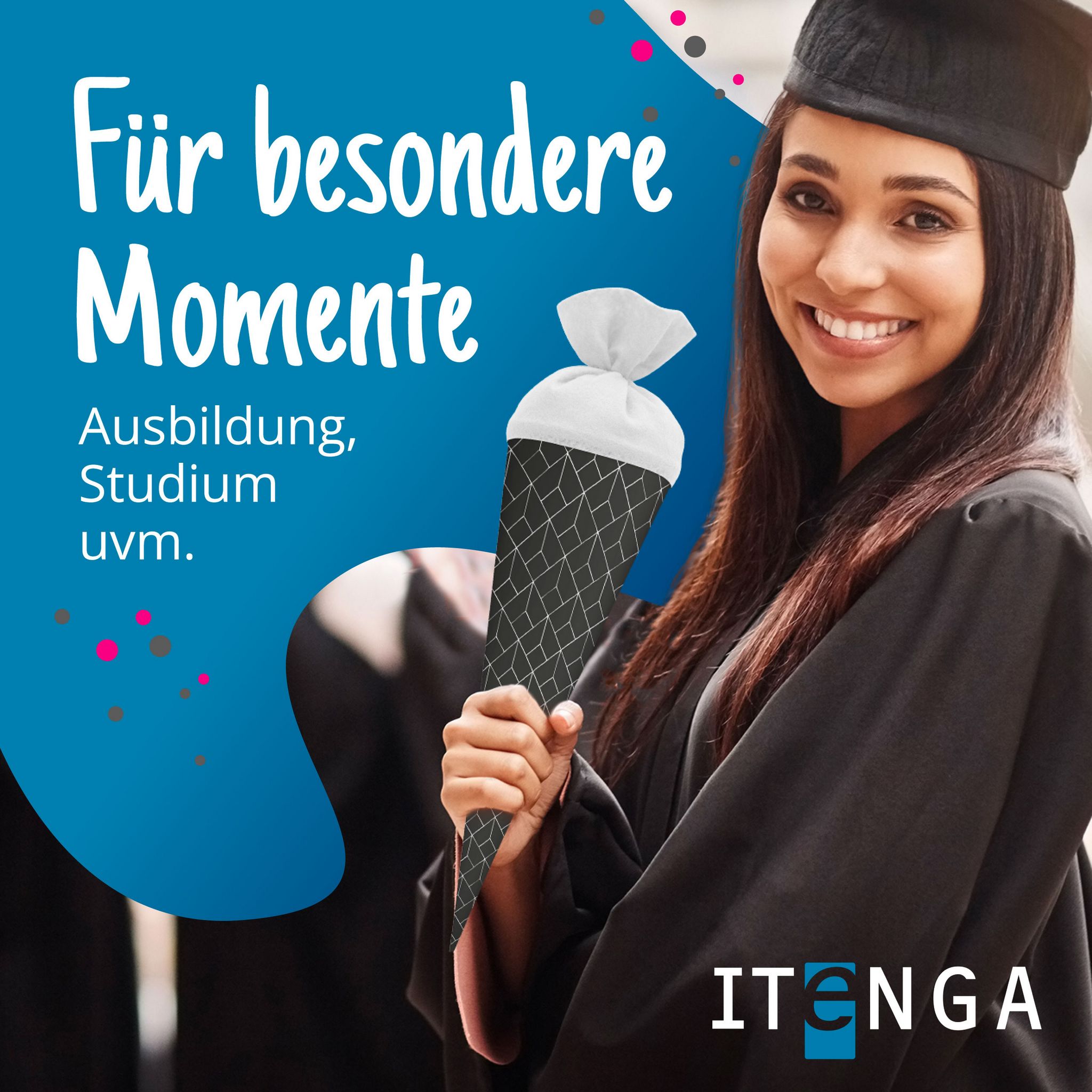 itenga Geschwister Schult�te 35cm "Muster abstrakt" schw...
