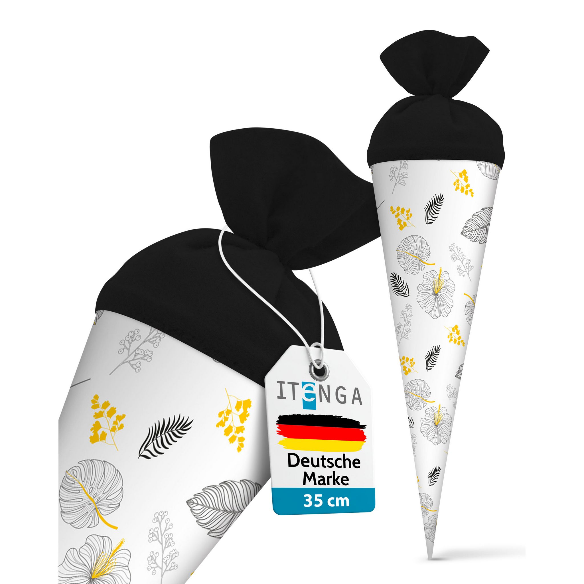 itenga Geschwister Schult�te 35cm "Muster Bl�tter" Schwa...