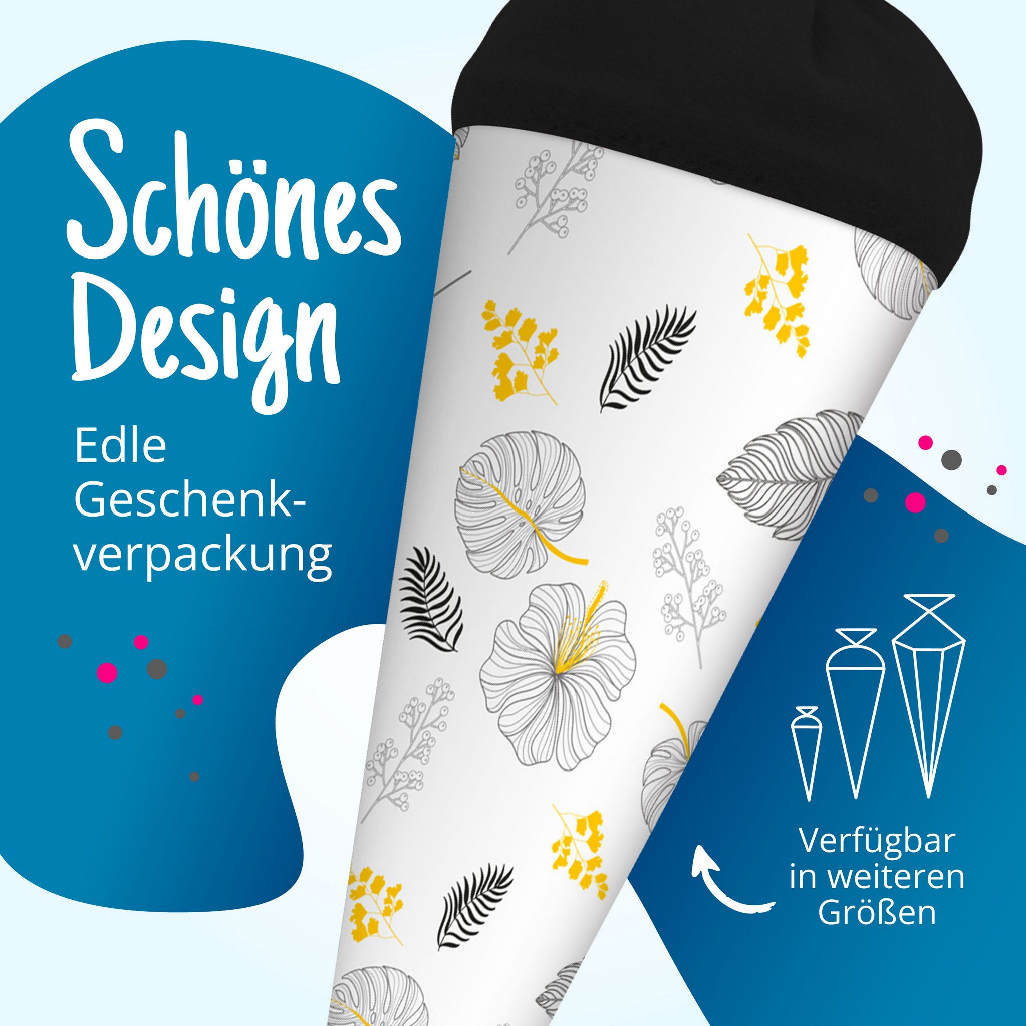 itenga Geschwister Schult�te 35cm "Muster Bl�tter" Schwa...