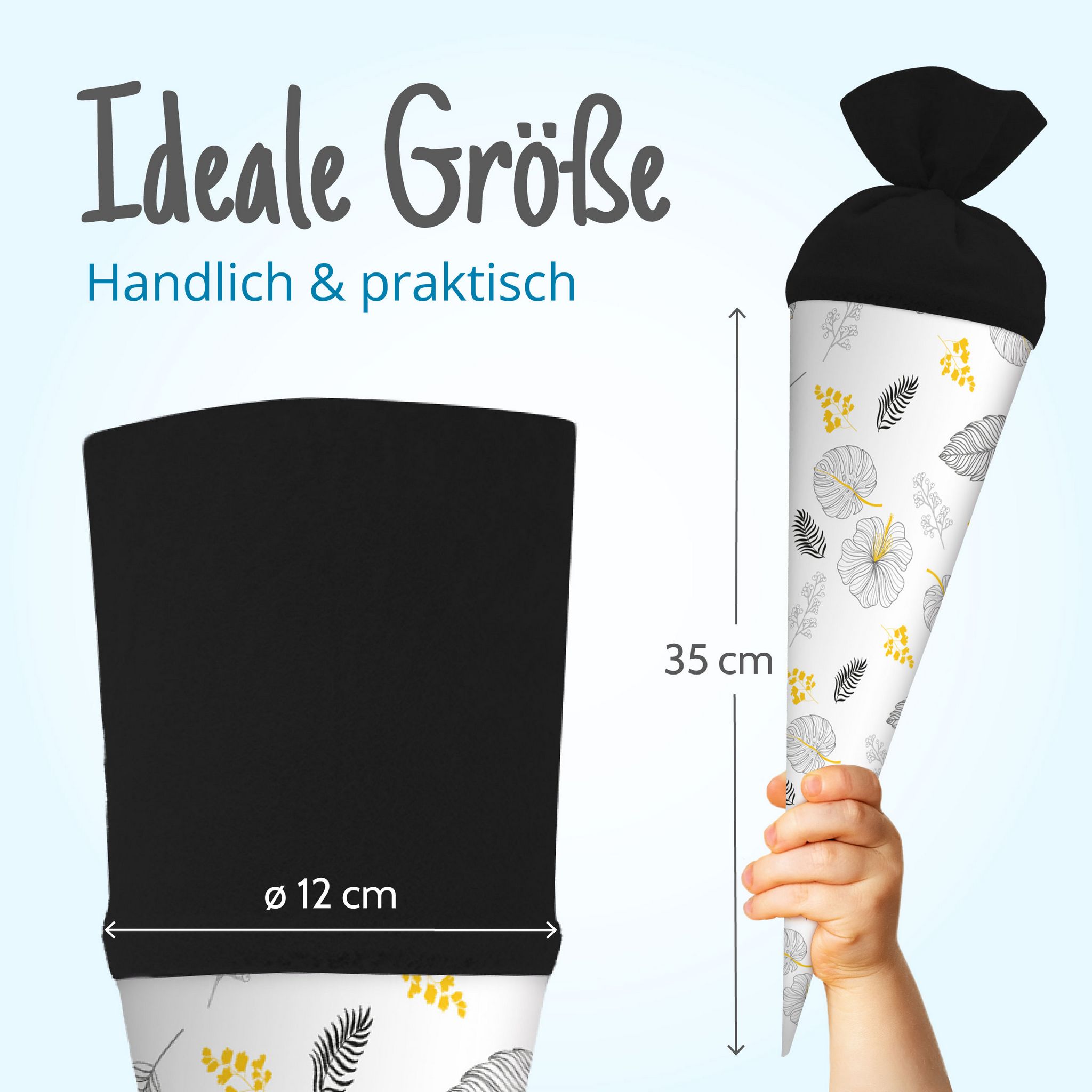 itenga Geschwister Schult�te 35cm "Muster Bl�tter" Schwa...