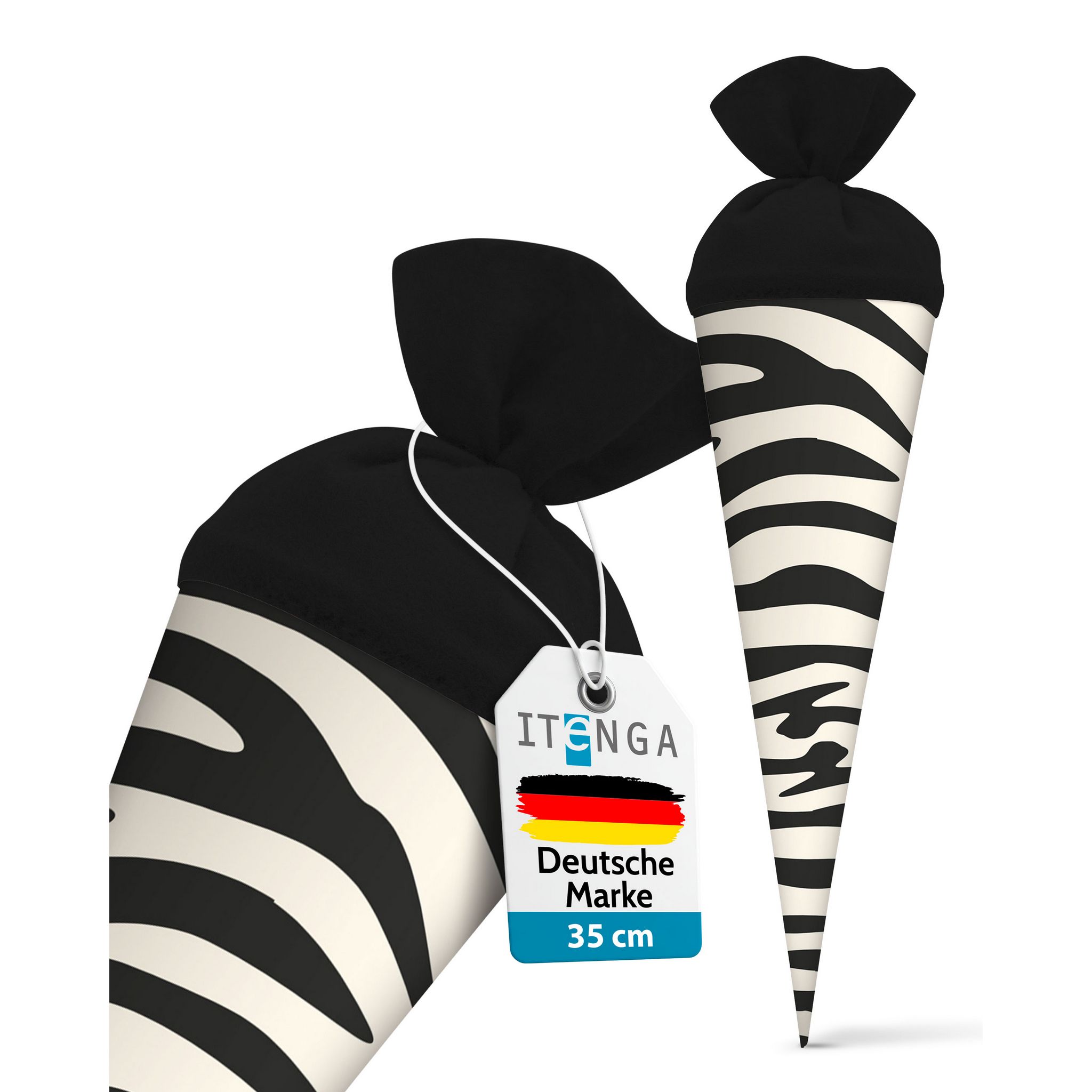 itenga Geschwister Schult�te 35cm "Tiermuster Zebra"